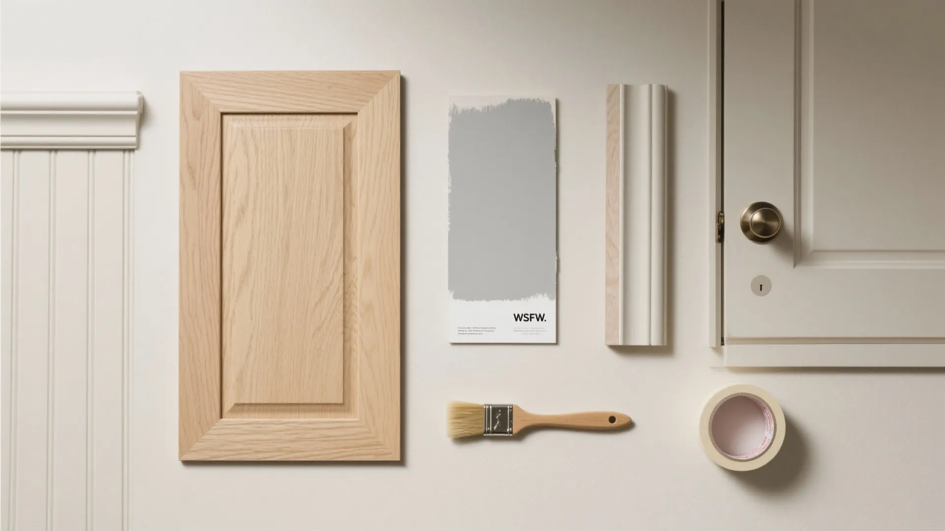 Warm Oak Wainscoting with Light Paint Above