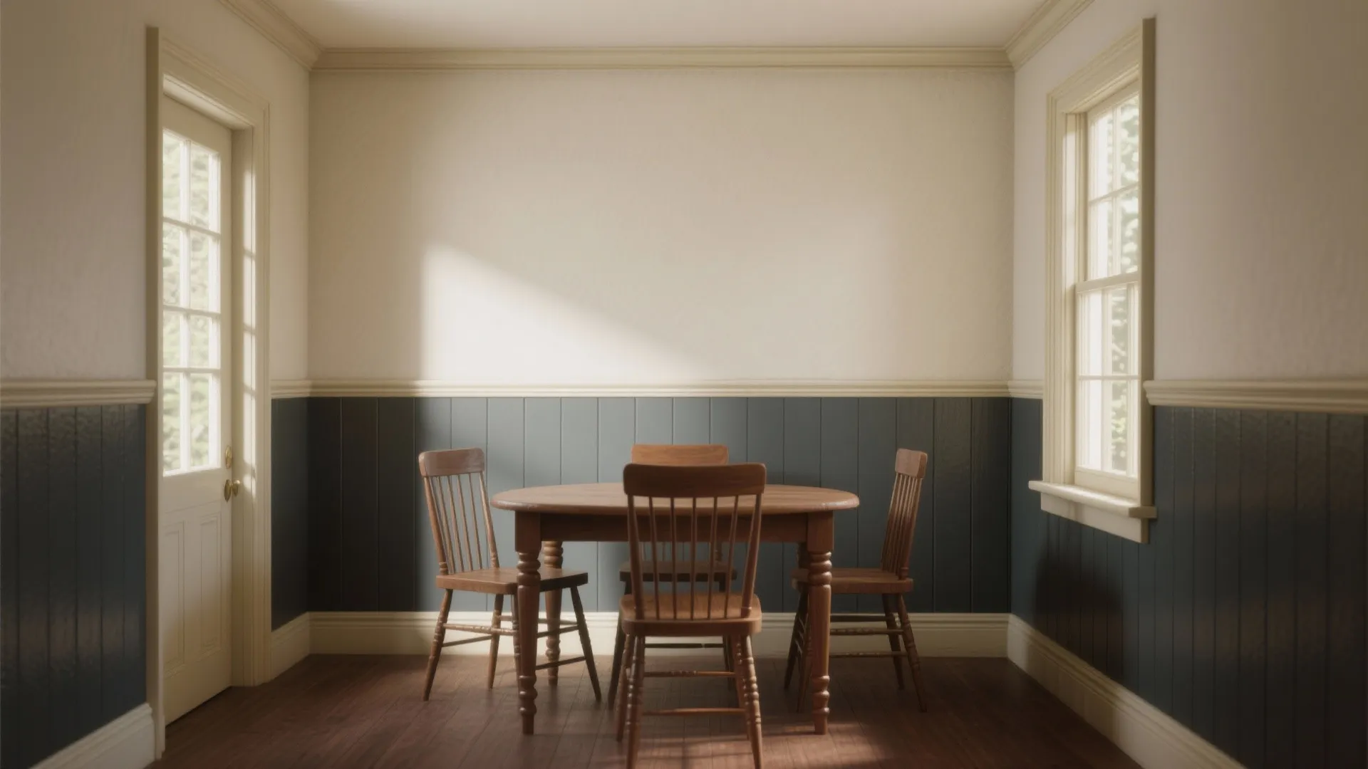 3. Two-Tone Wainscoting Look: Classic with a Twist