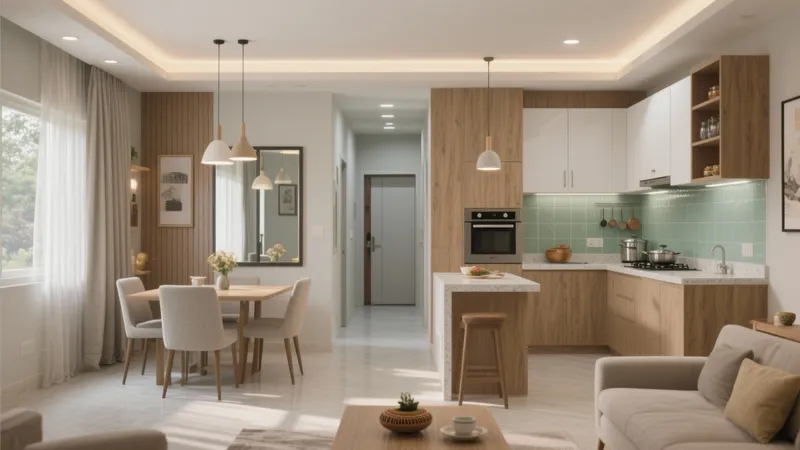 Modern Open-Plan Kitchen, Dining & Living Space Design
