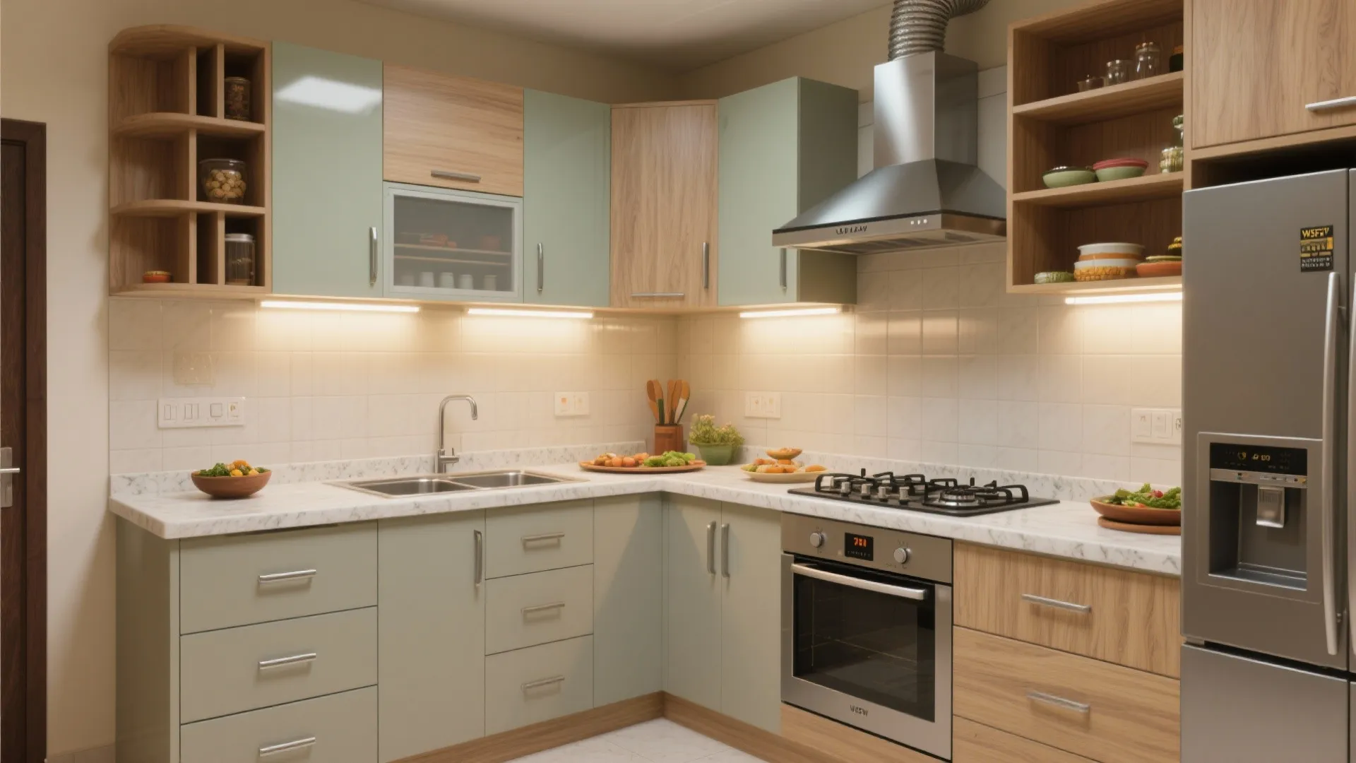 1) A Modular Kitchen that Loves Indian Cooking