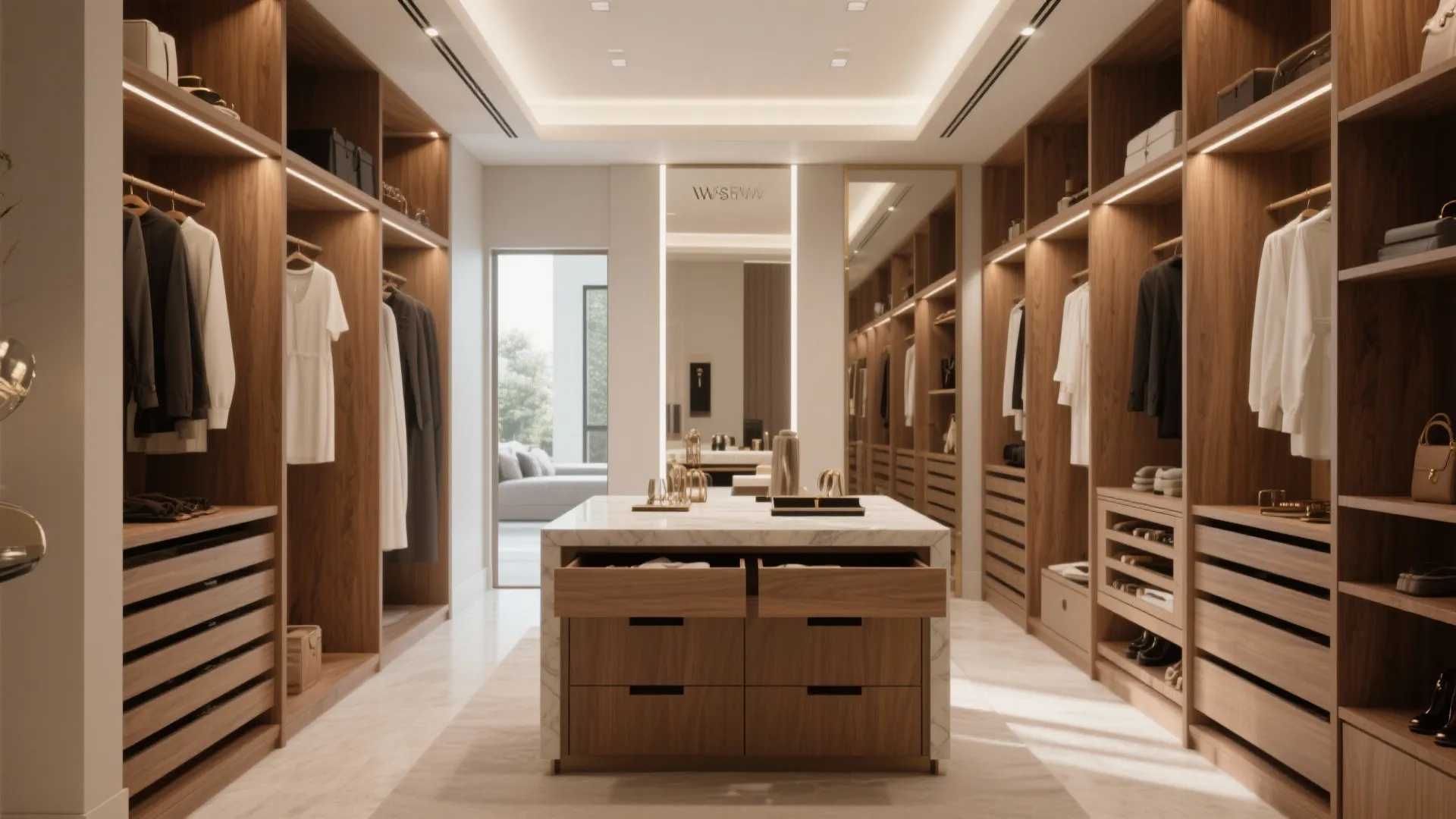 Idea 3: Walk-In Closet with Dressing Island