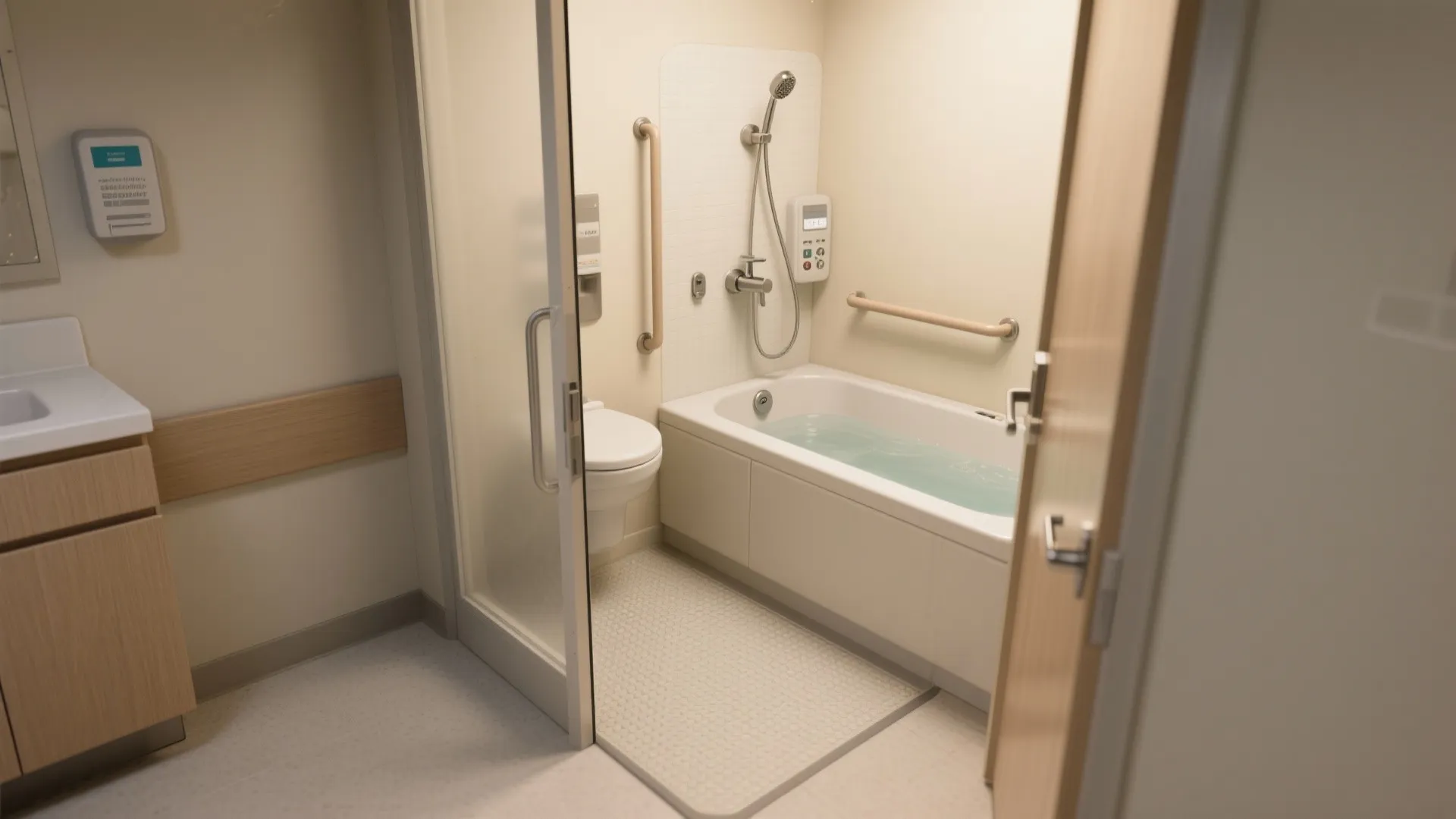3. Walk-in mini tub for accessibility and comfort