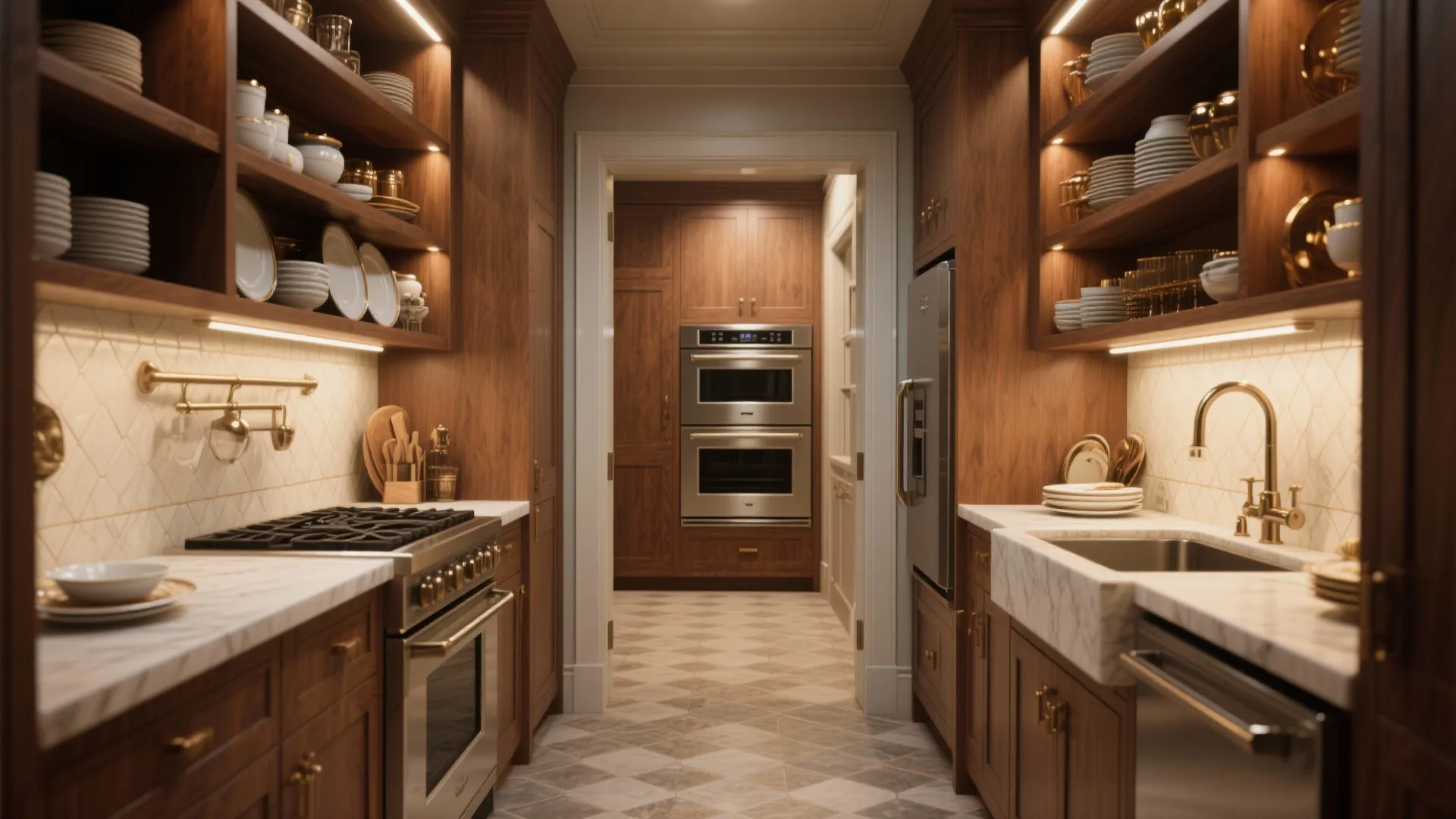3. Walk-in pantry that doubles as a staging area