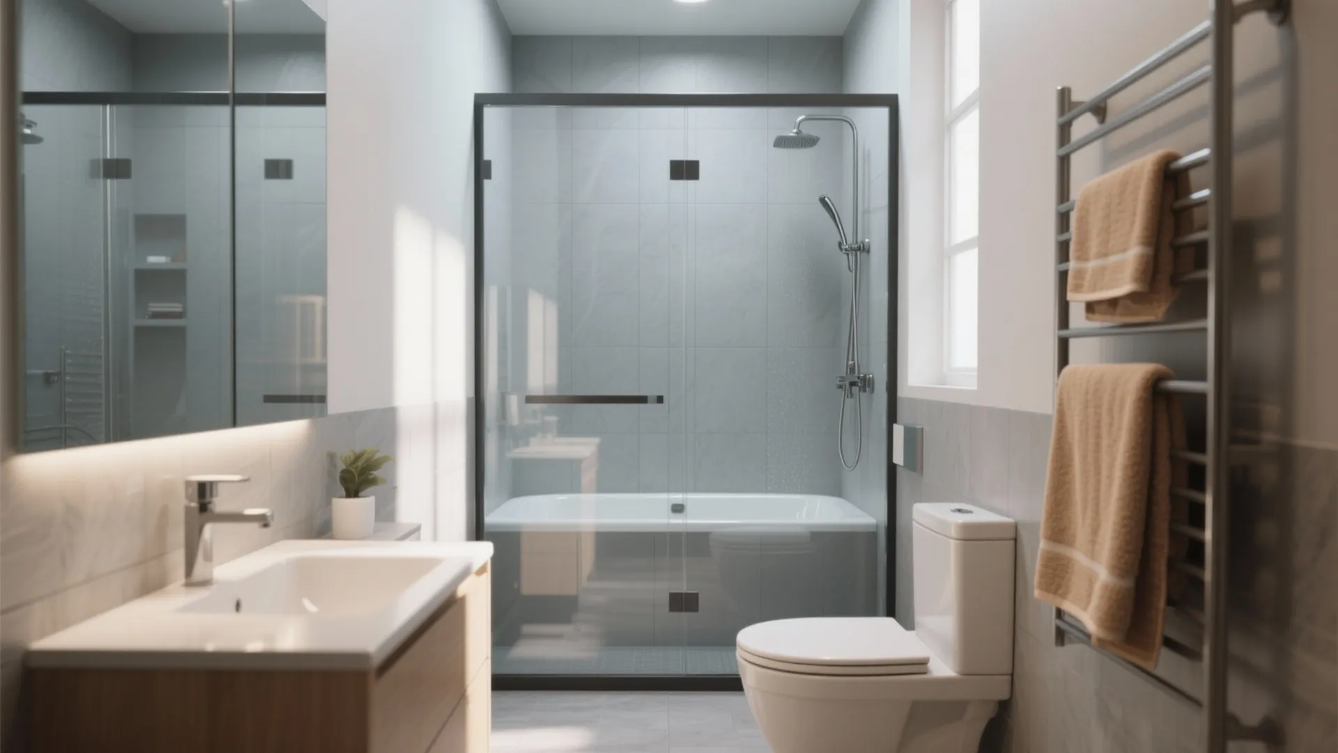 2. Swap the tub for a walk-in shower