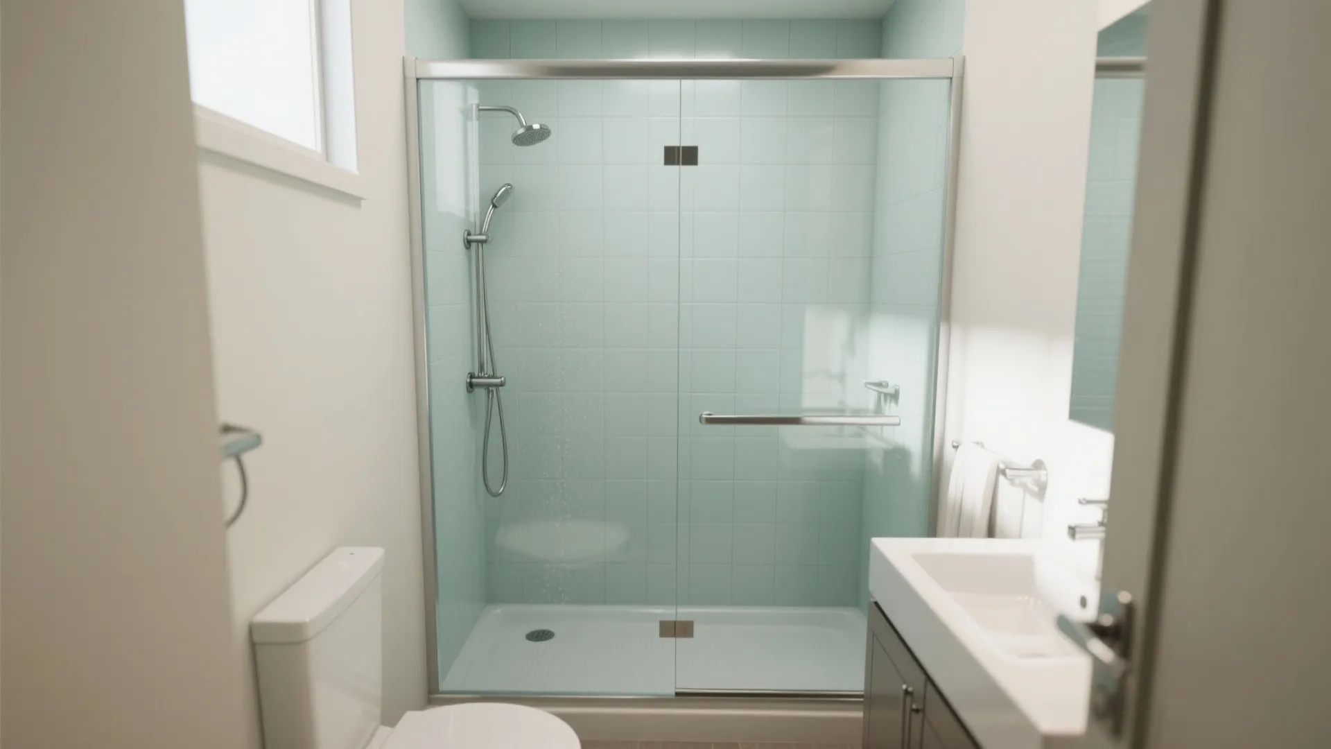 3. Walk-In Shower with Glass Partition