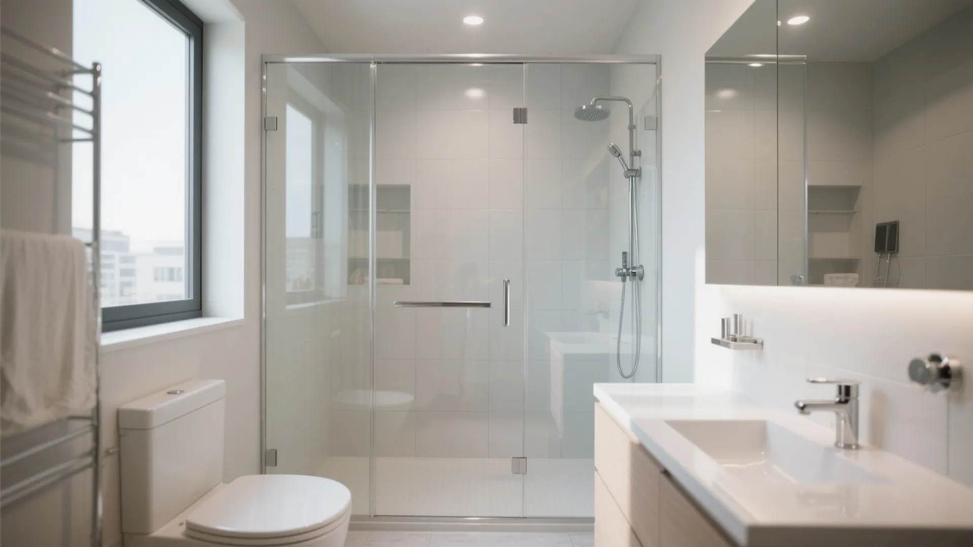 3. Walk-In Shower With Glass Partition