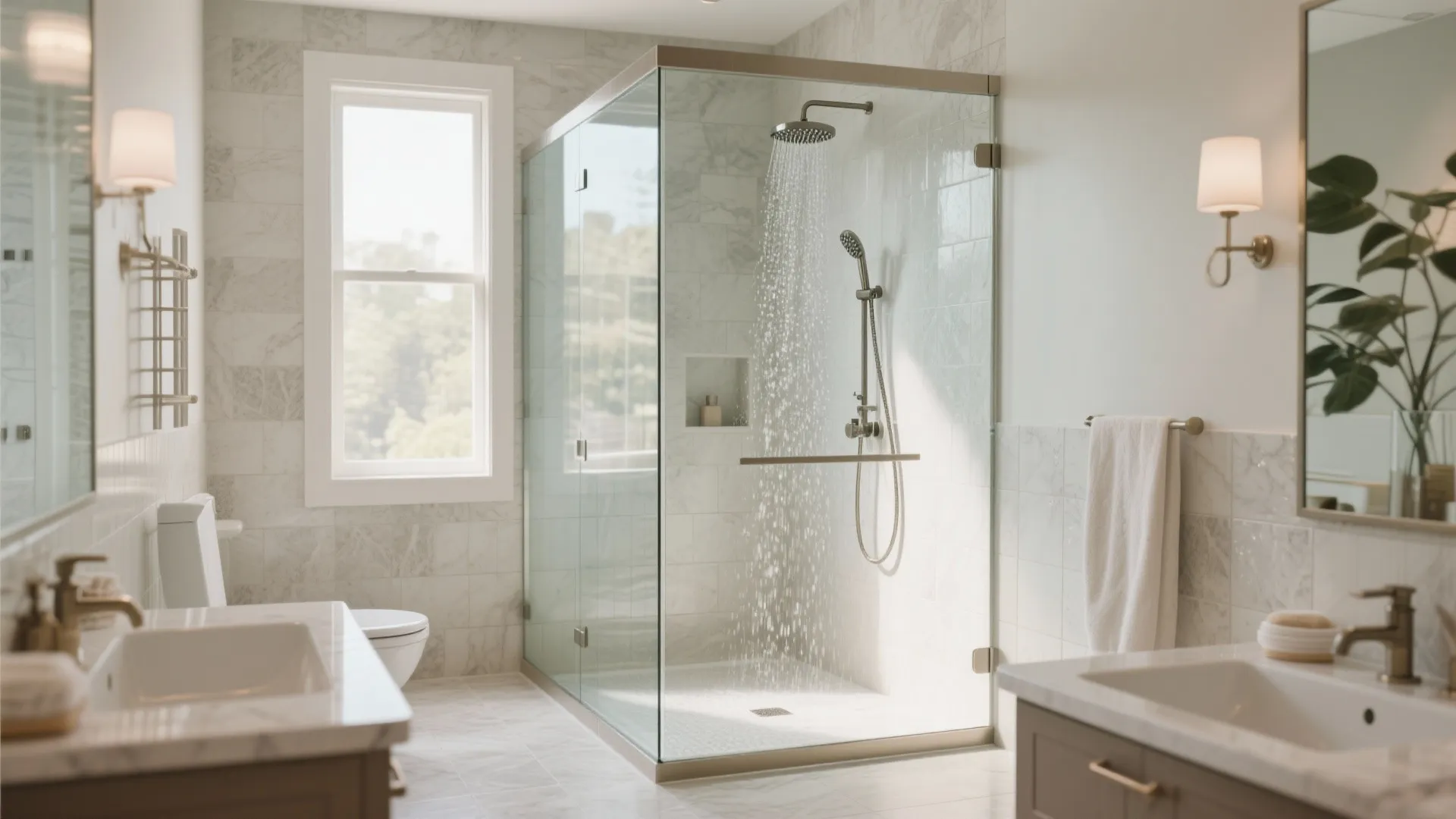 5. Walk-in Shower with Glass Panels