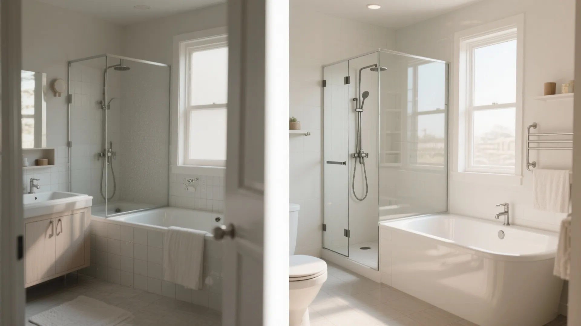 1. Swap the Tub for a Walk-In Shower