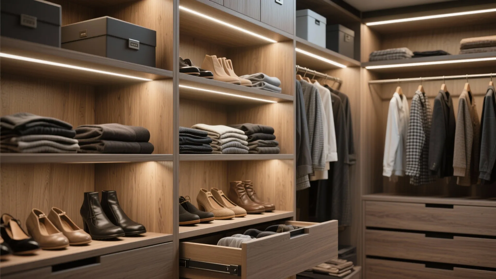 4. Walk-in closets and stacked storage strategy