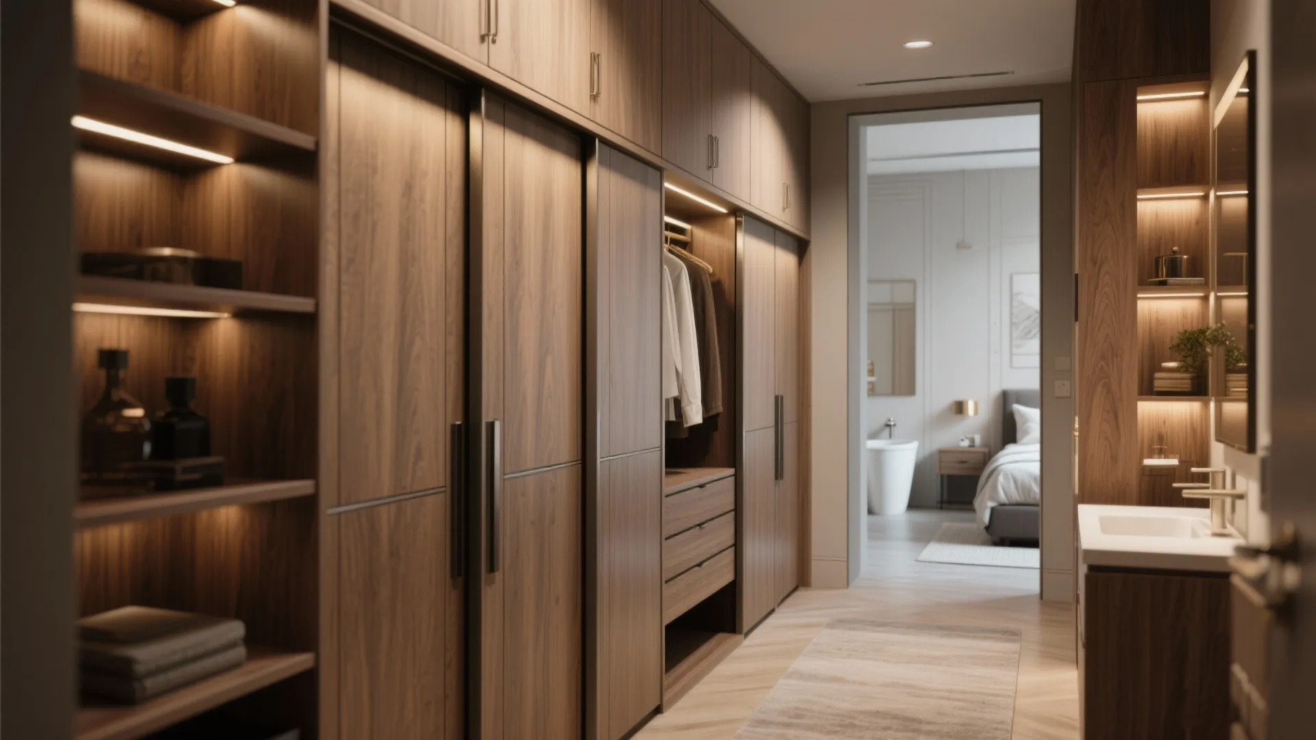 Walk-Through Wardrobes between Bedroom & Bath