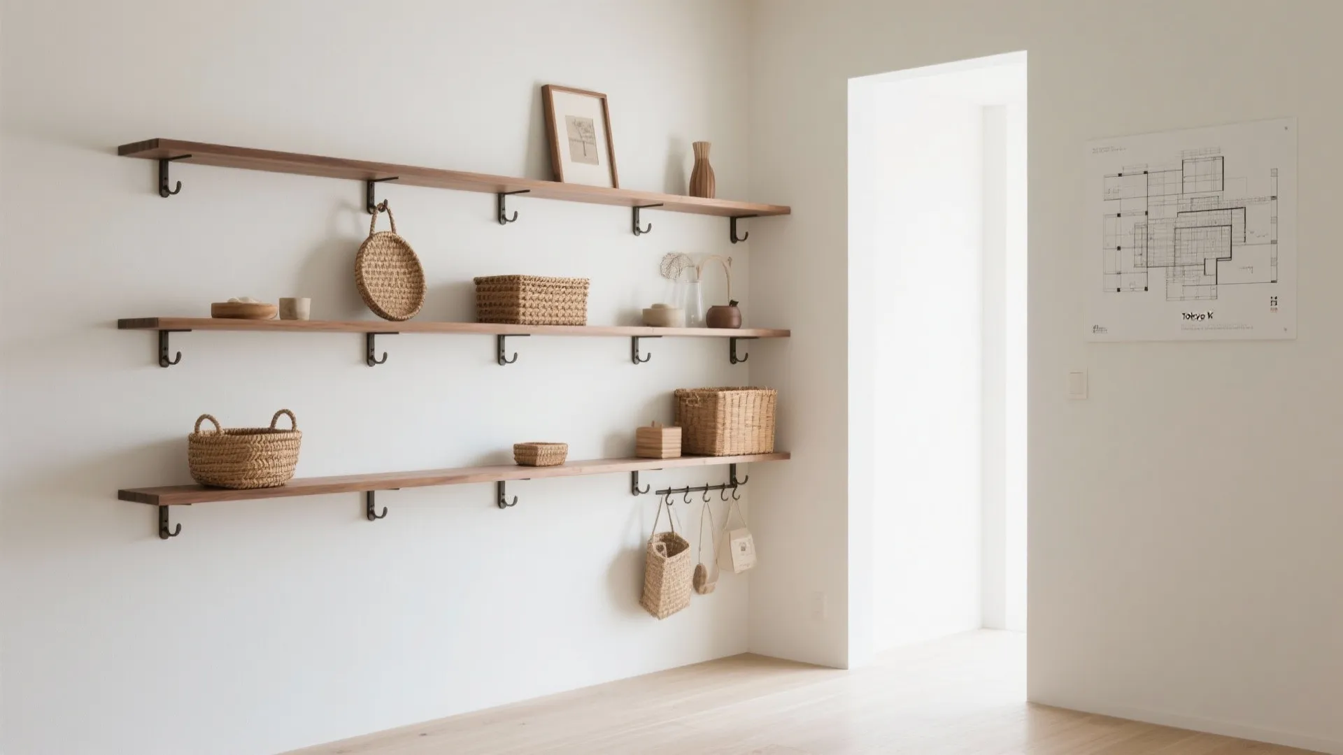 縦方向で増やす収納：壁面120cmラインの“浮かせる”収納（收納技巧）