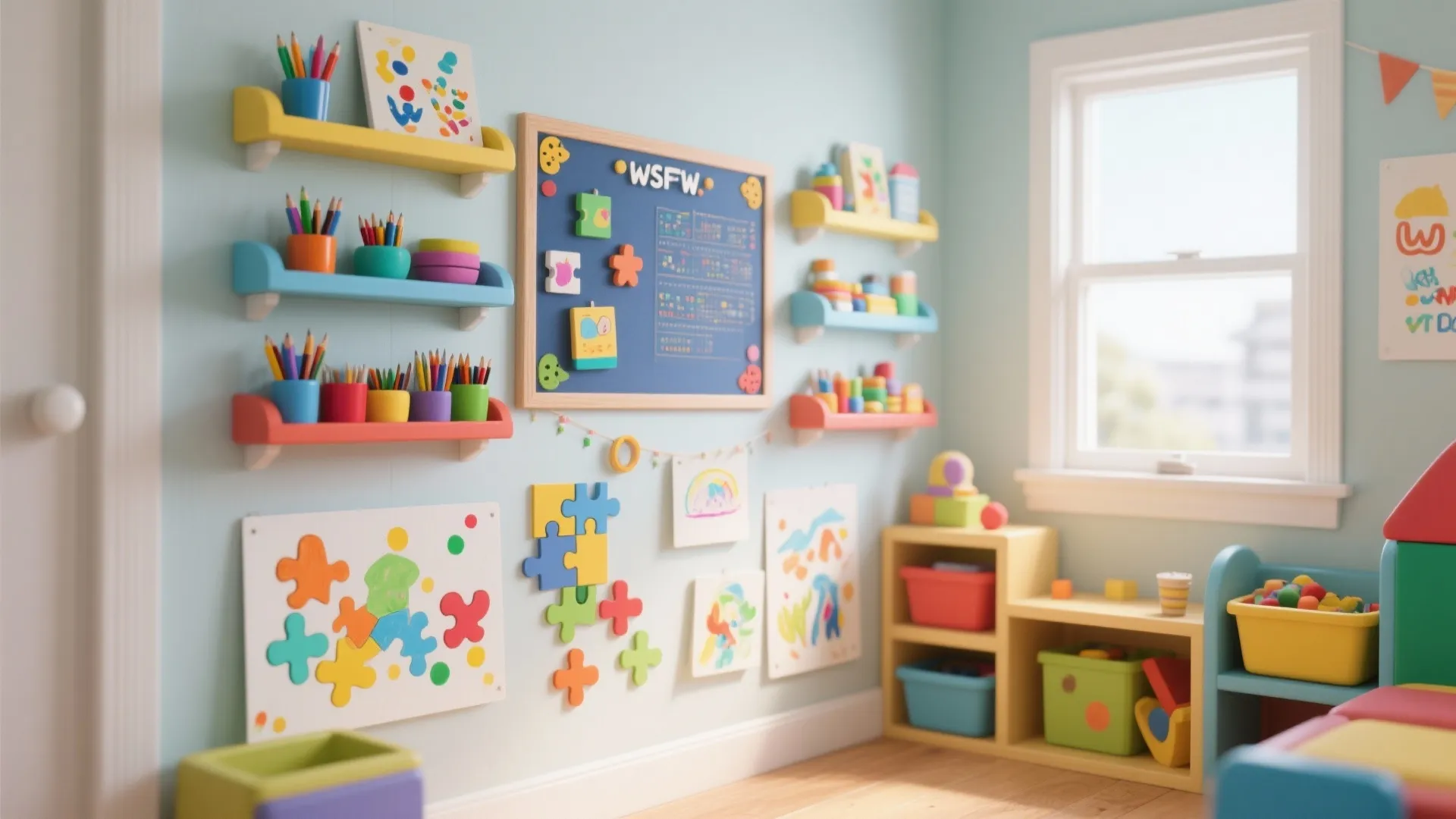 Wall-mounted activity zones