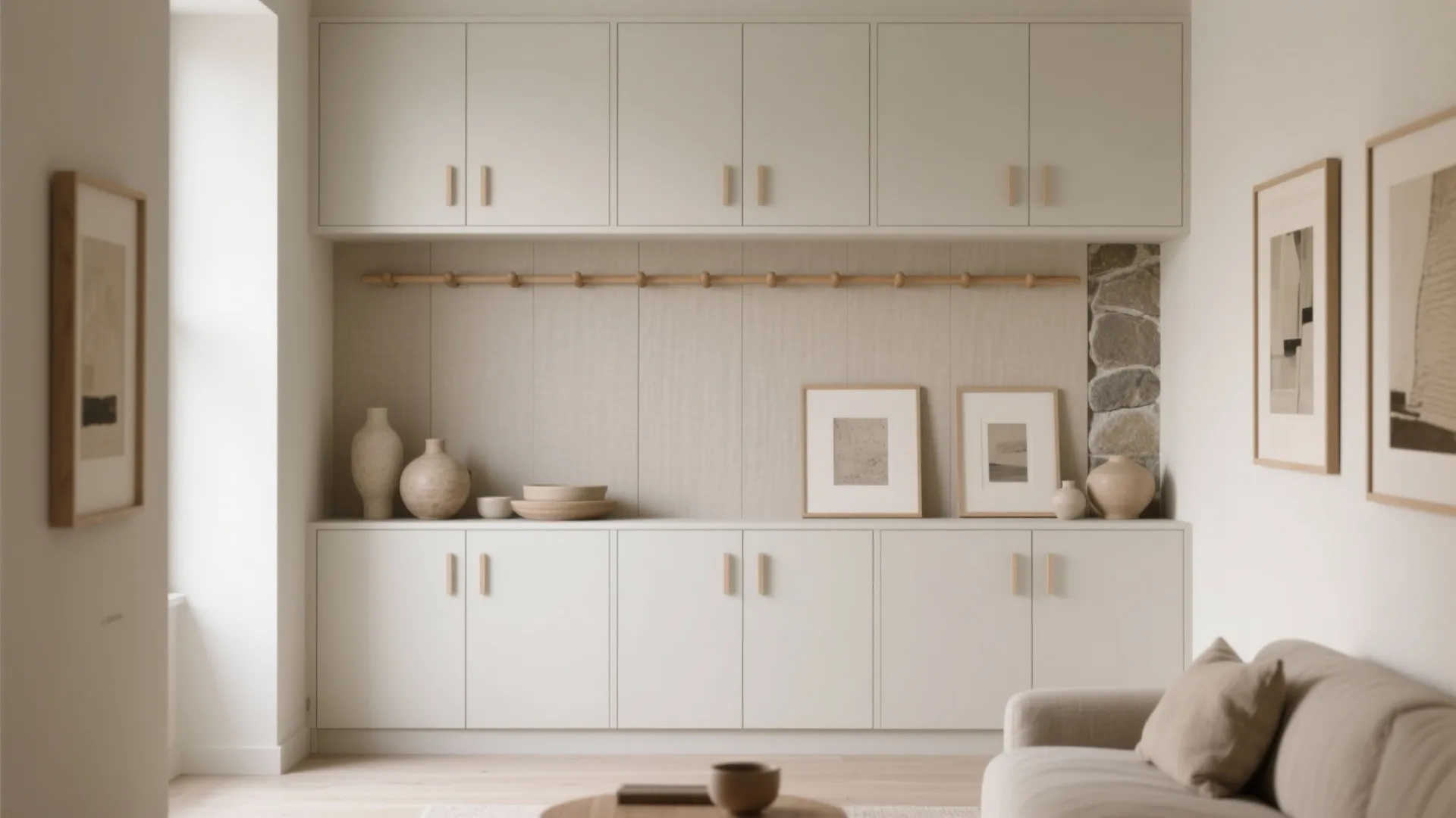 Minimalist wall storage that doubles as art