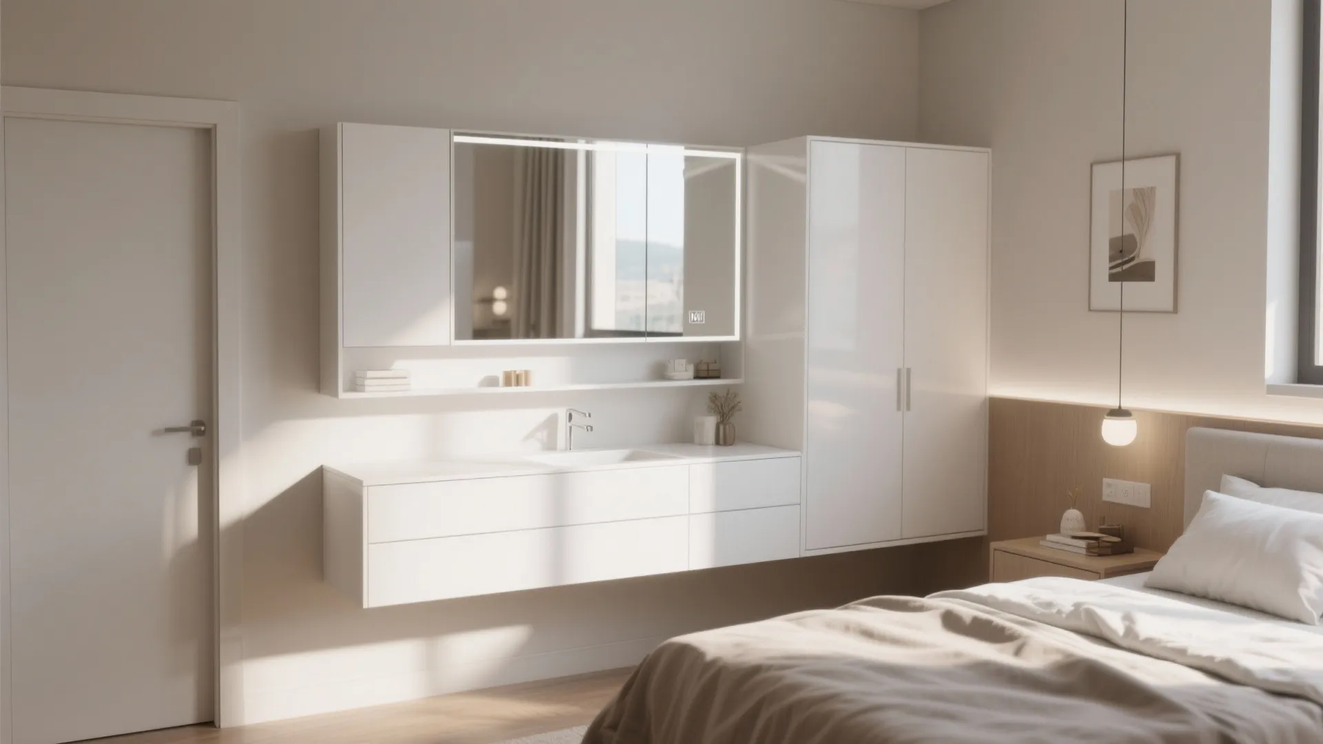 Wall-Mounted Cabinet with Mirror