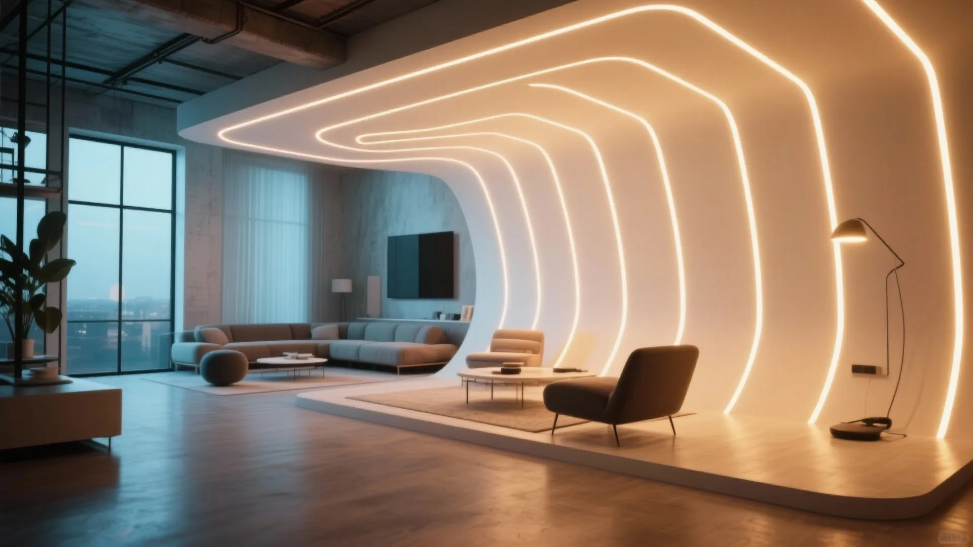 Wall-to-Ceiling LED Transition