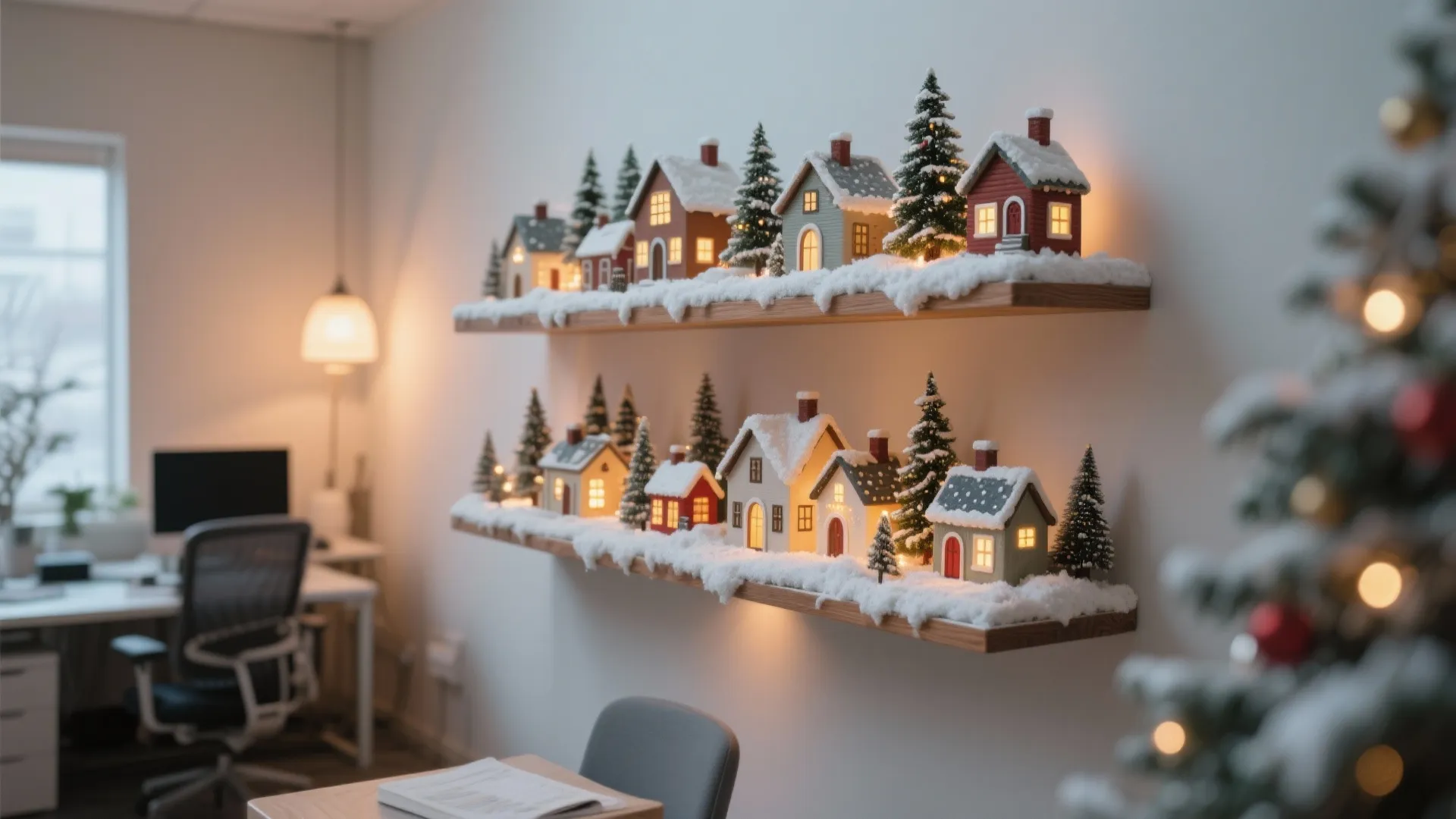 8. Wall-Mounted Christmas Village