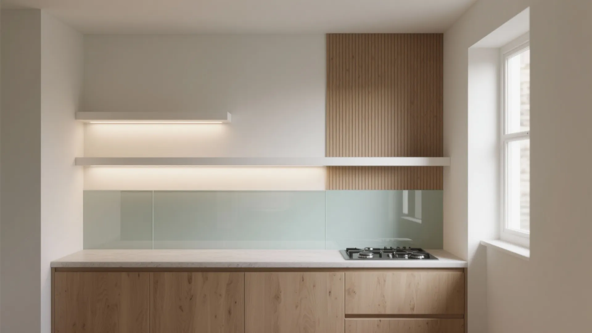 5 Ideas for Simple Wall Compound Design: Small-space wall compounds that mix paint, tile, glass, and wood for style and function