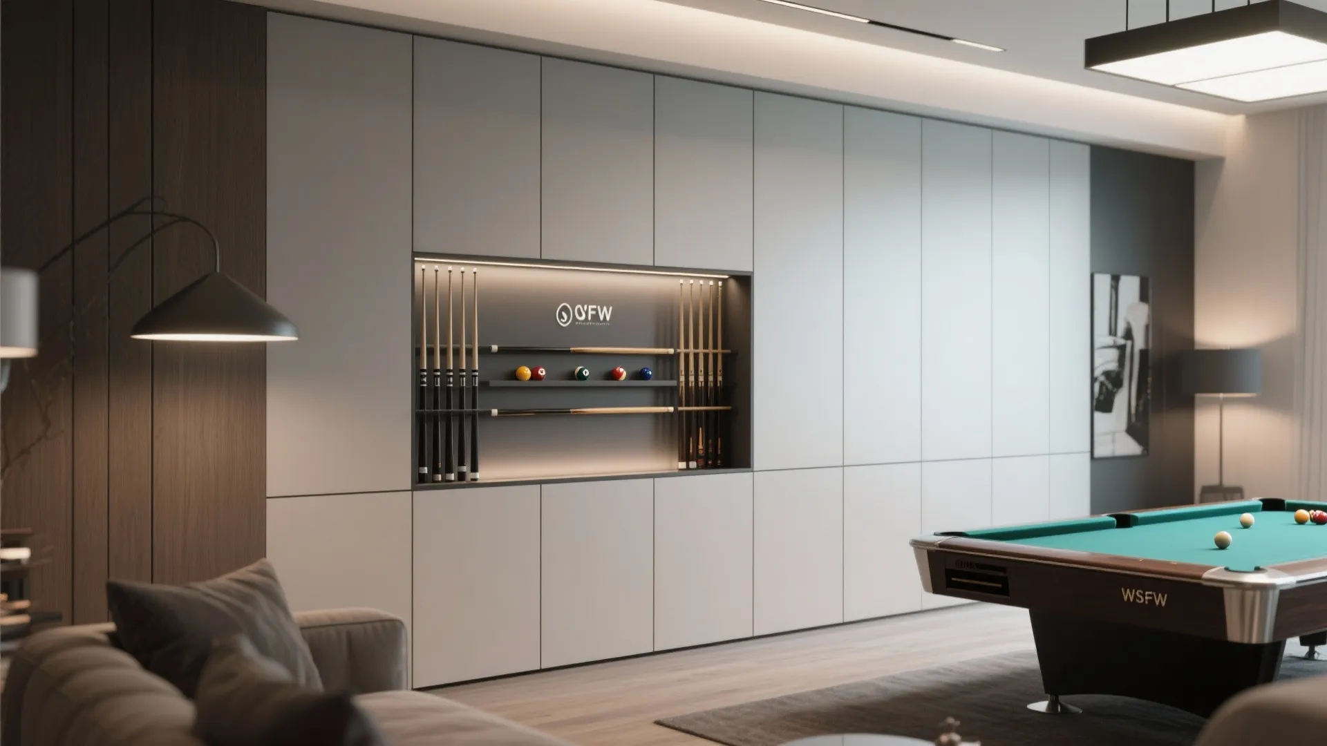 Built-In Wall Cue Rack