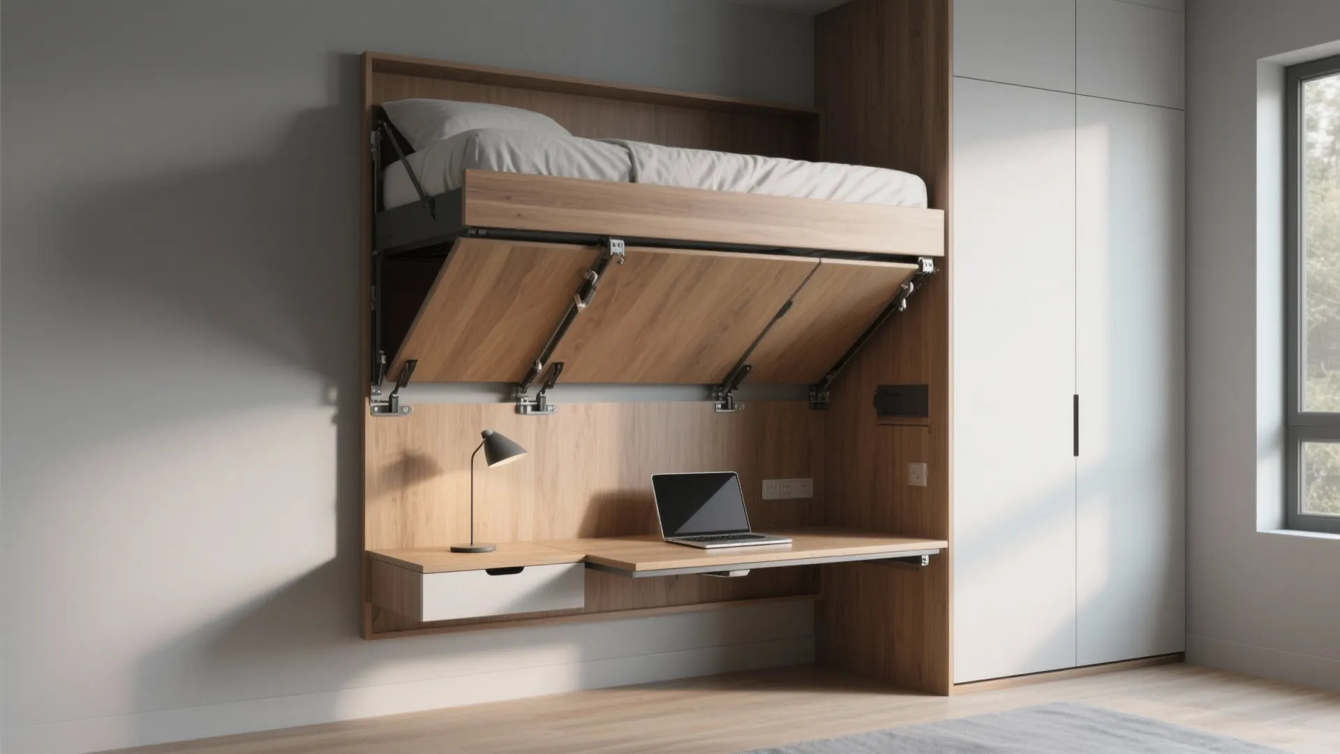 1. Wall-Mount Murphy with Integrated Desk