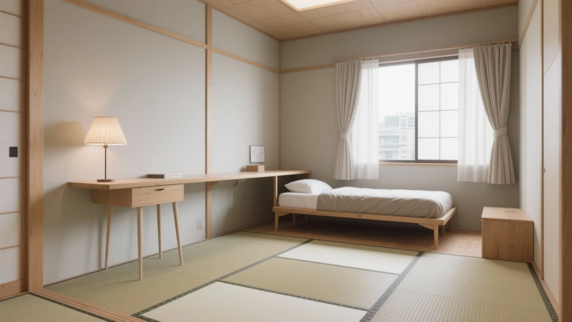 Tips 3: ベッド幅は“通路優先”、机は“壁付け”（日式風格の軽さ）
