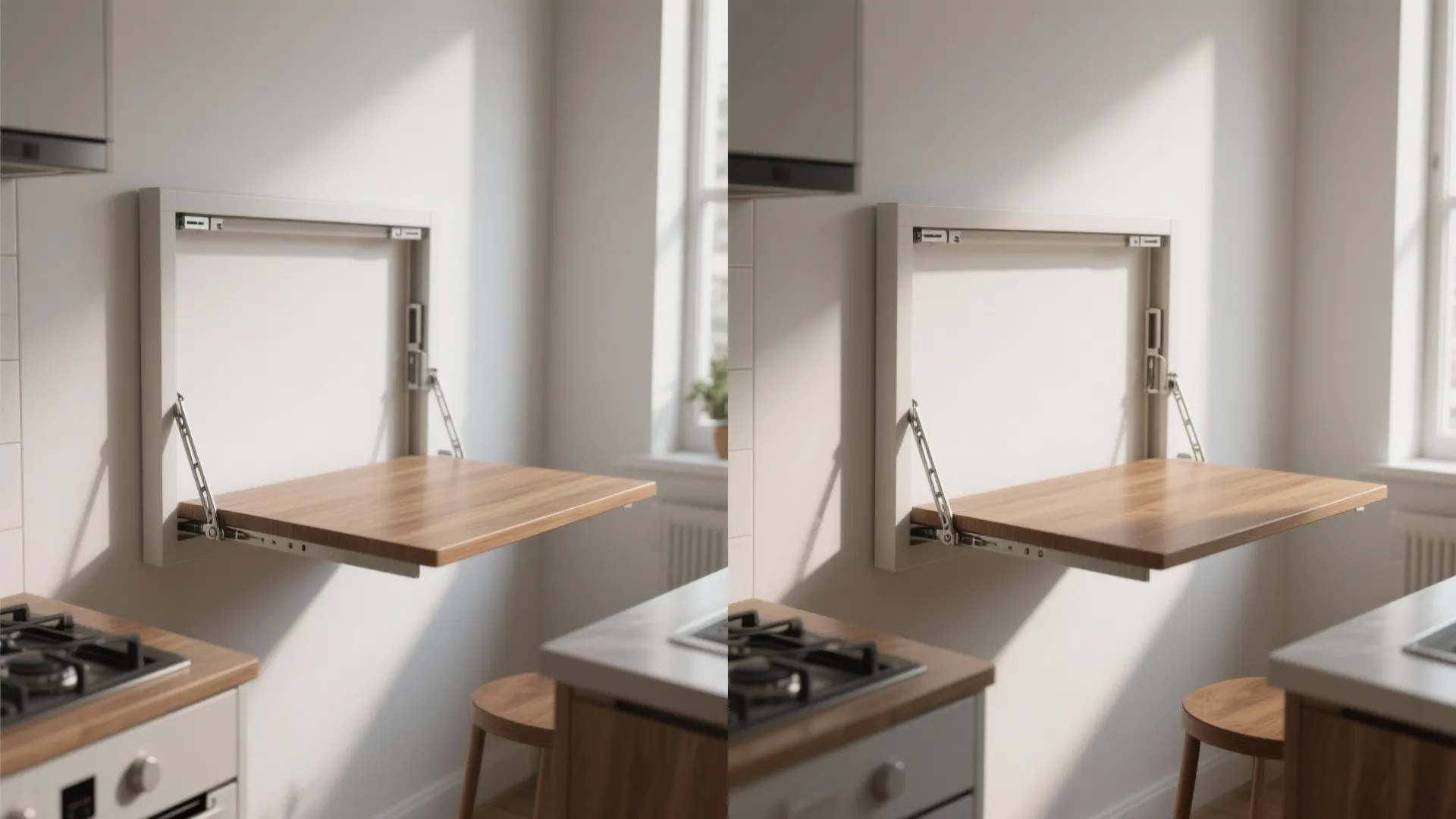 1. Wall-mounted drop-leaf table