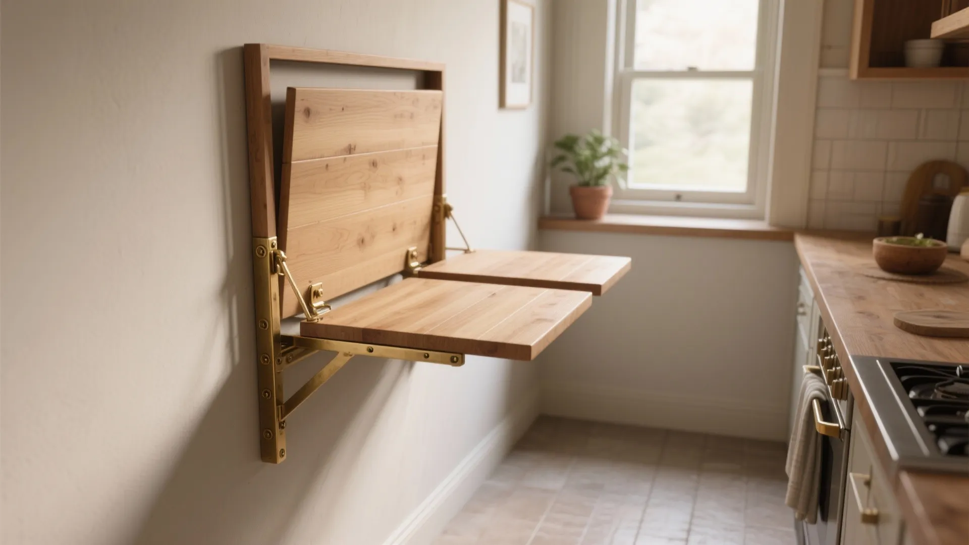 1. Wall-mounted drop-leaf table