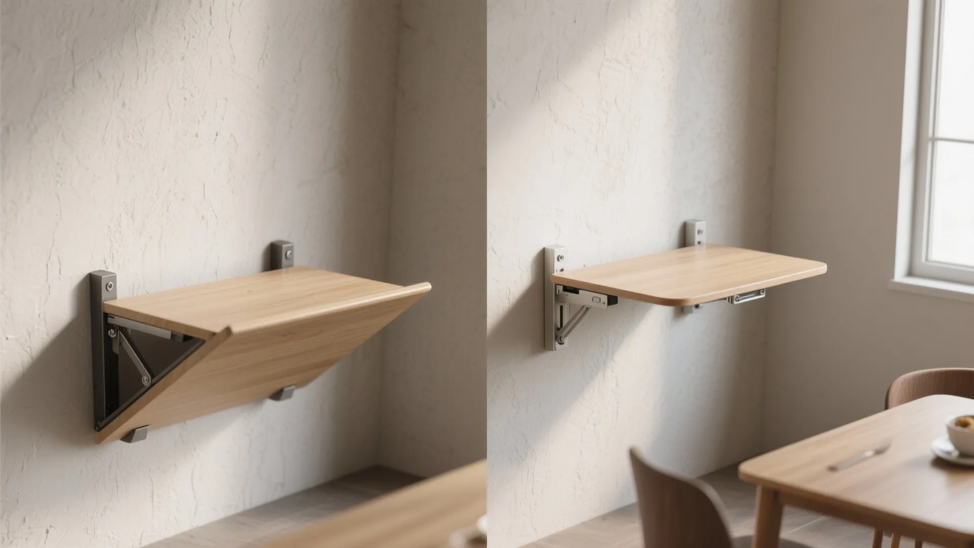 5. Wall-mounted drop tables and folding consoles