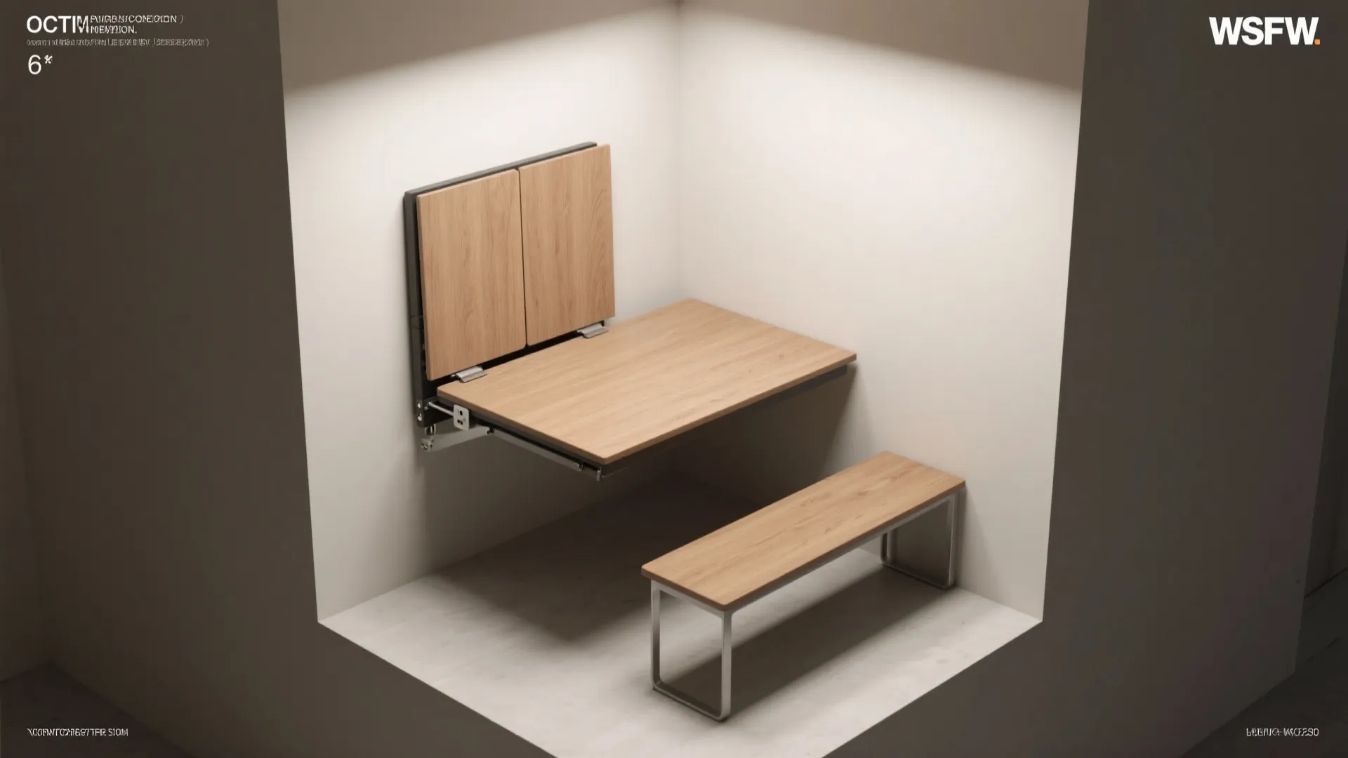 4. Wall-mounted drop-leaf with bench seating