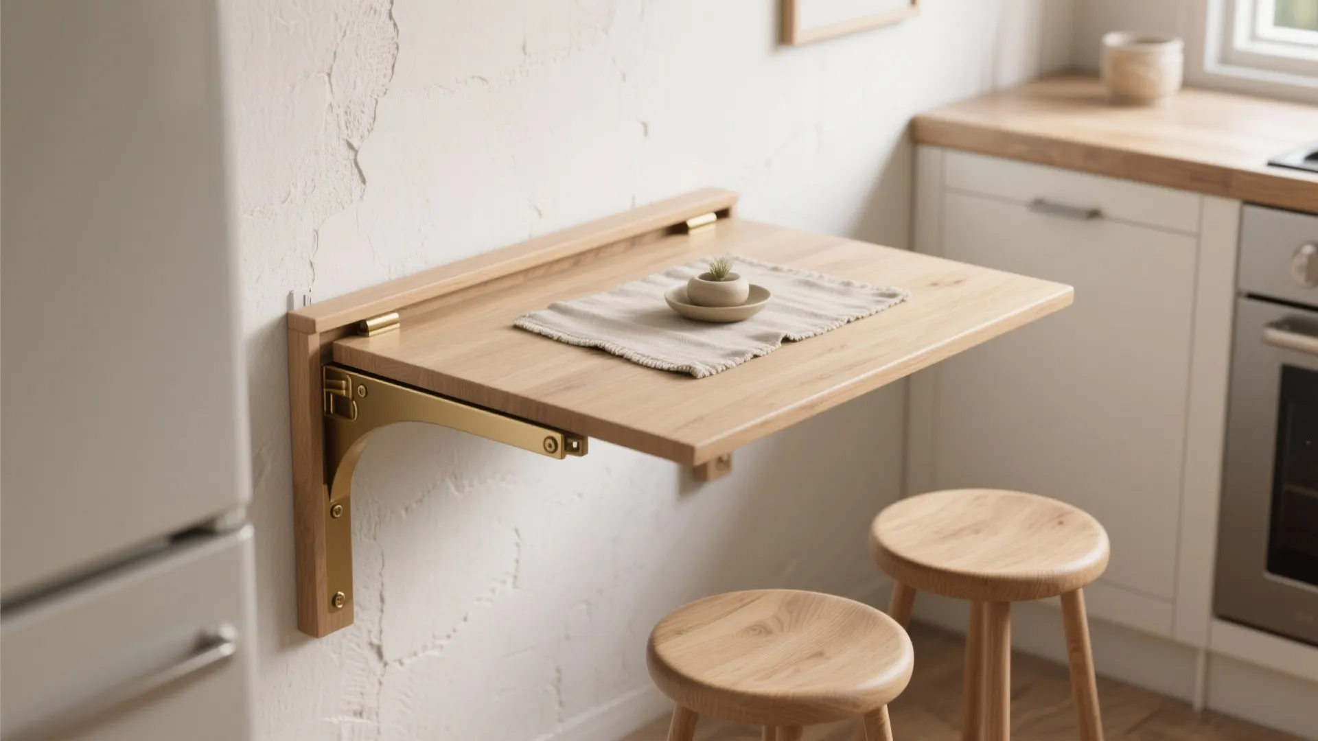 1. Wall-mounted drop-leaf table