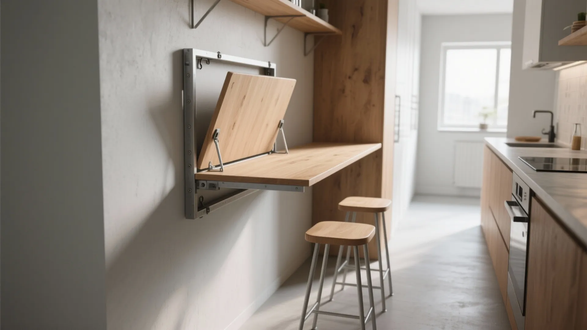 1. Wall-mounted drop-leaf table