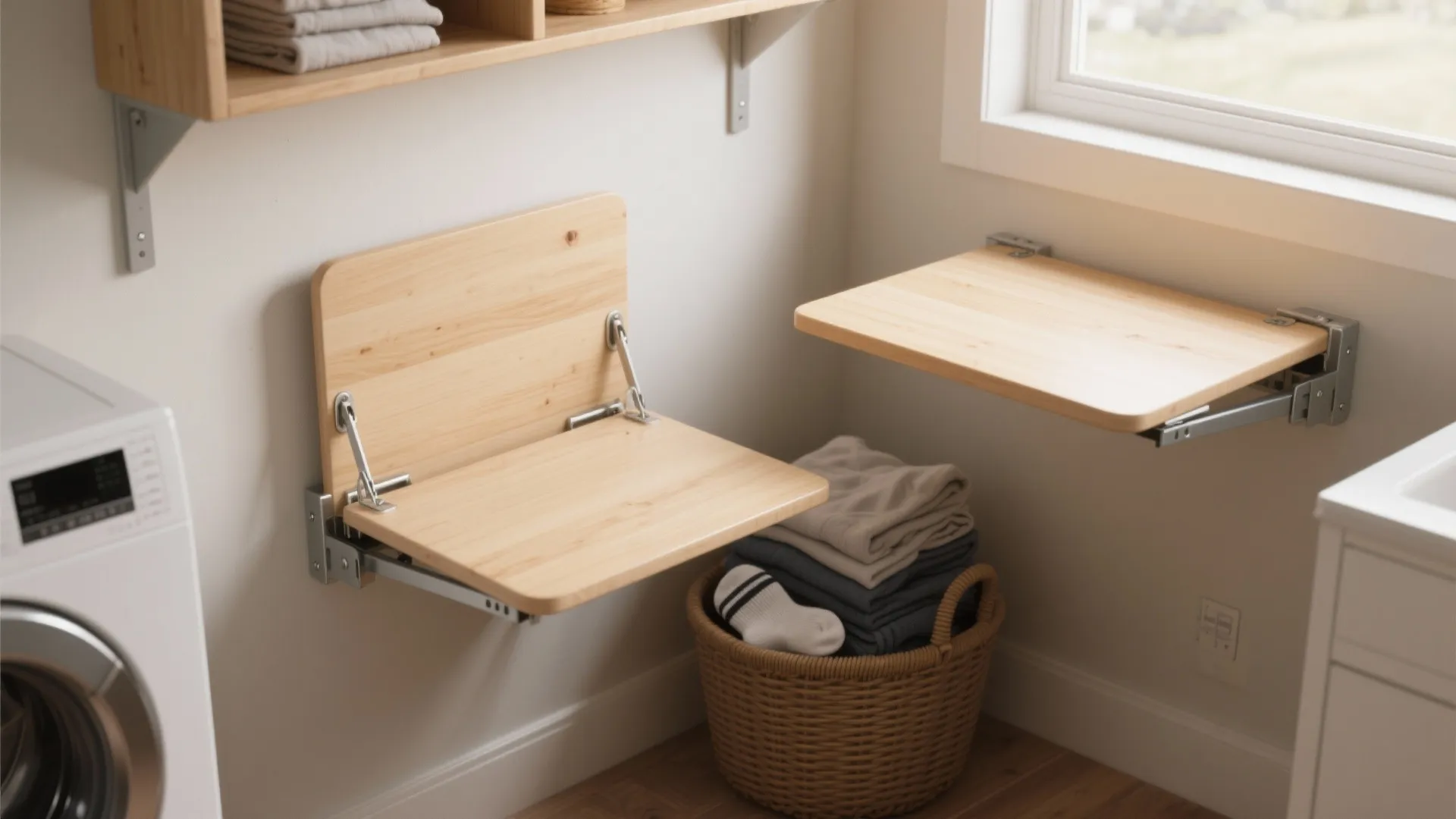 1. Wall-mounted drop-leaf table