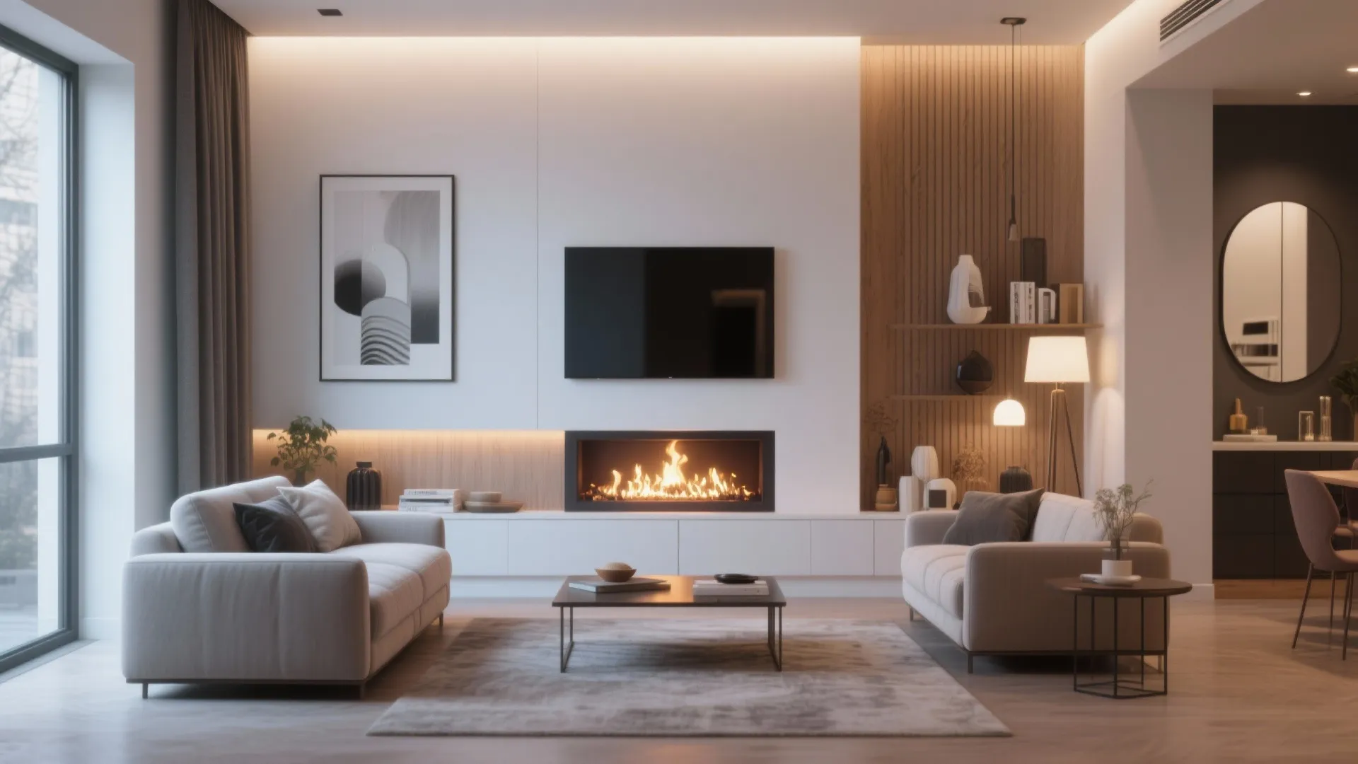 6. Wall-Mounted Electric Fireplace