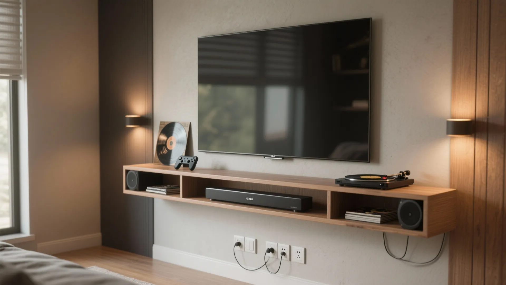 1. Wall-Mounted Entertainment Hub