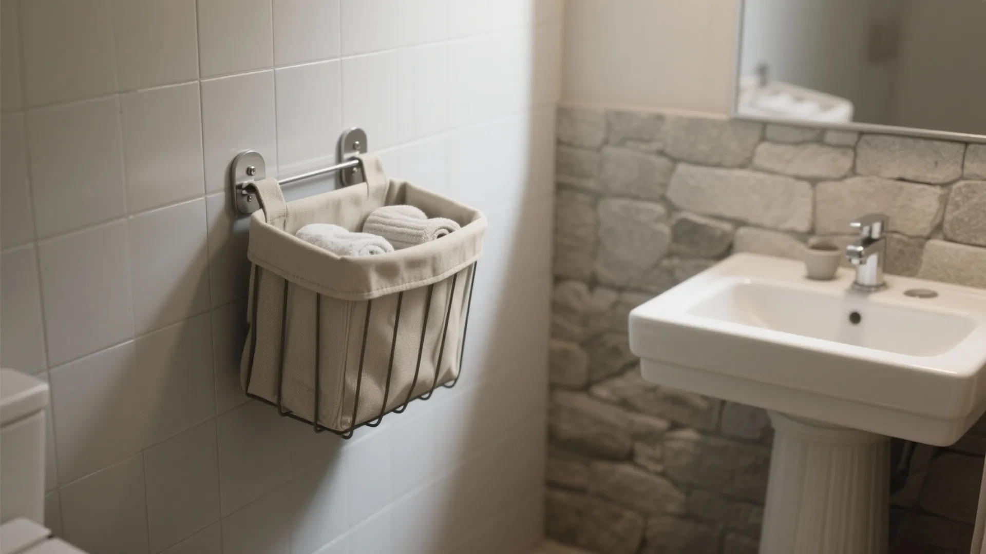 2. Wall-mounted foldable basket