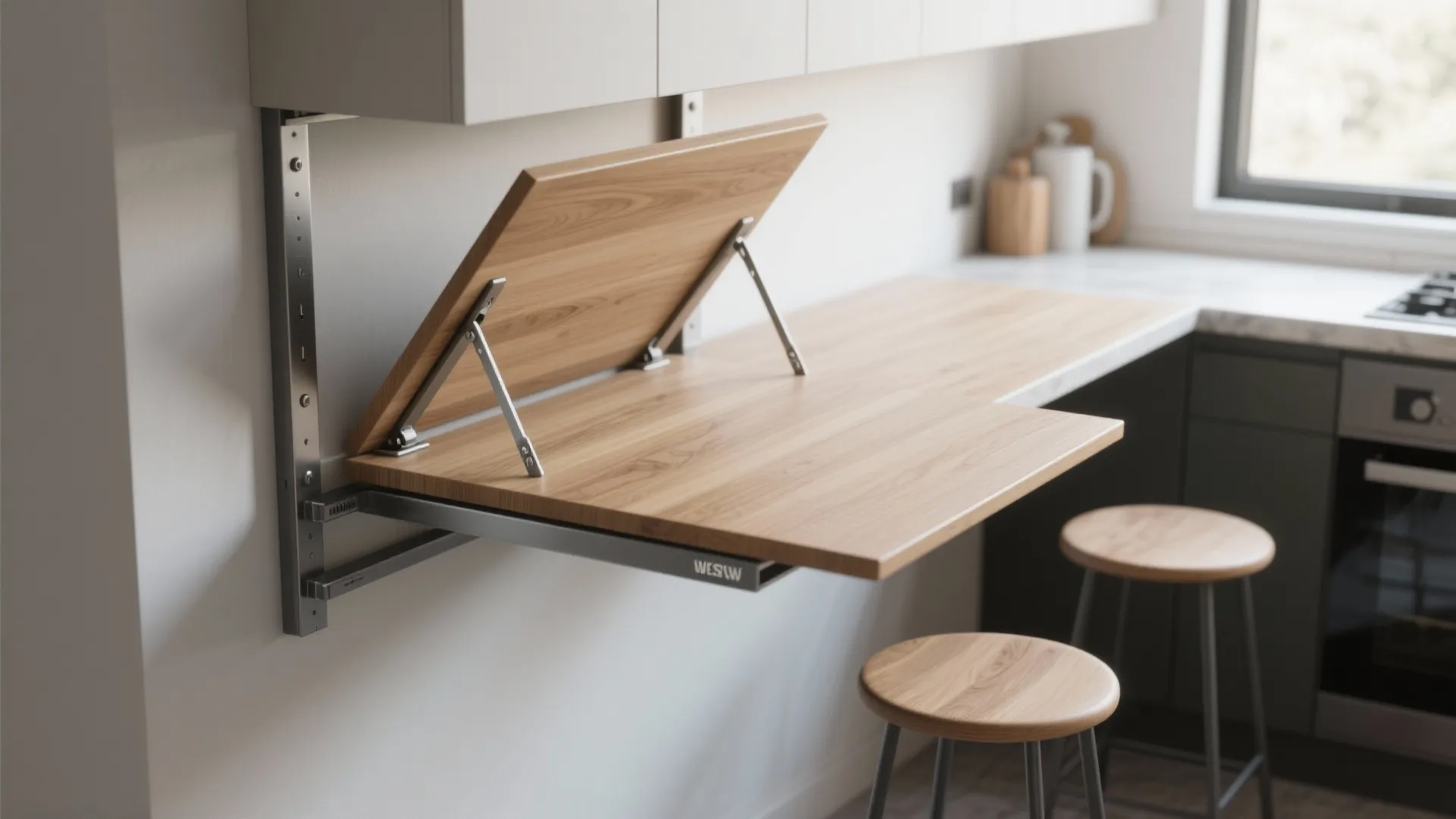 1. Narrow wall-mounted foldable counter