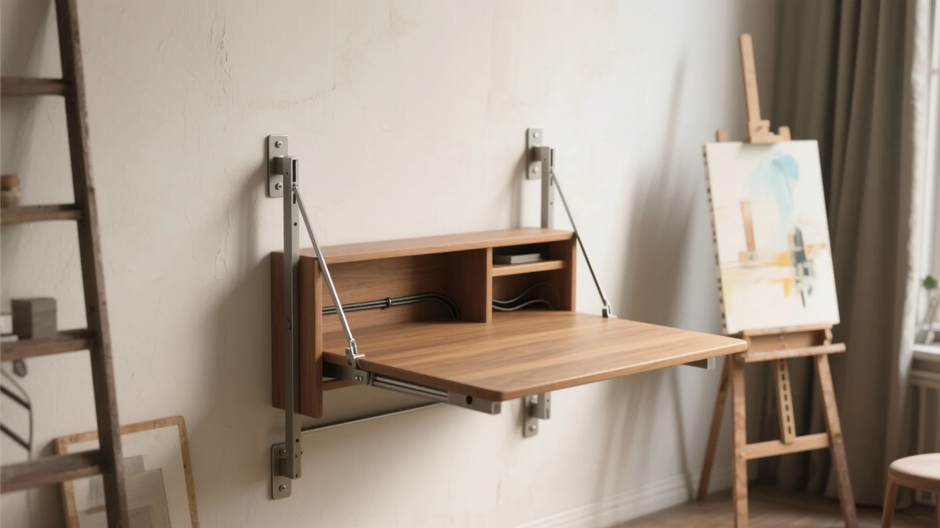 1. Wall-Mounted Foldaway Desk