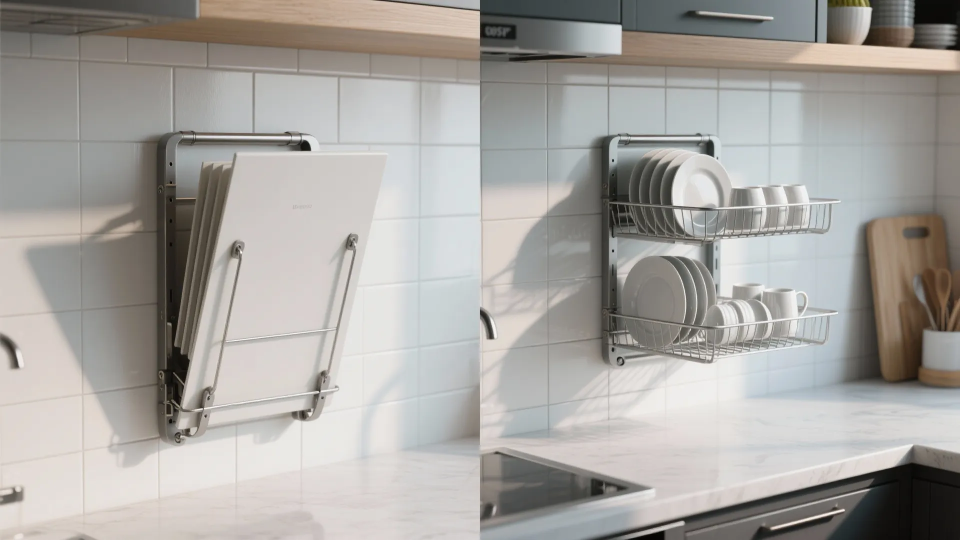 2. Wall-mounted foldable rack