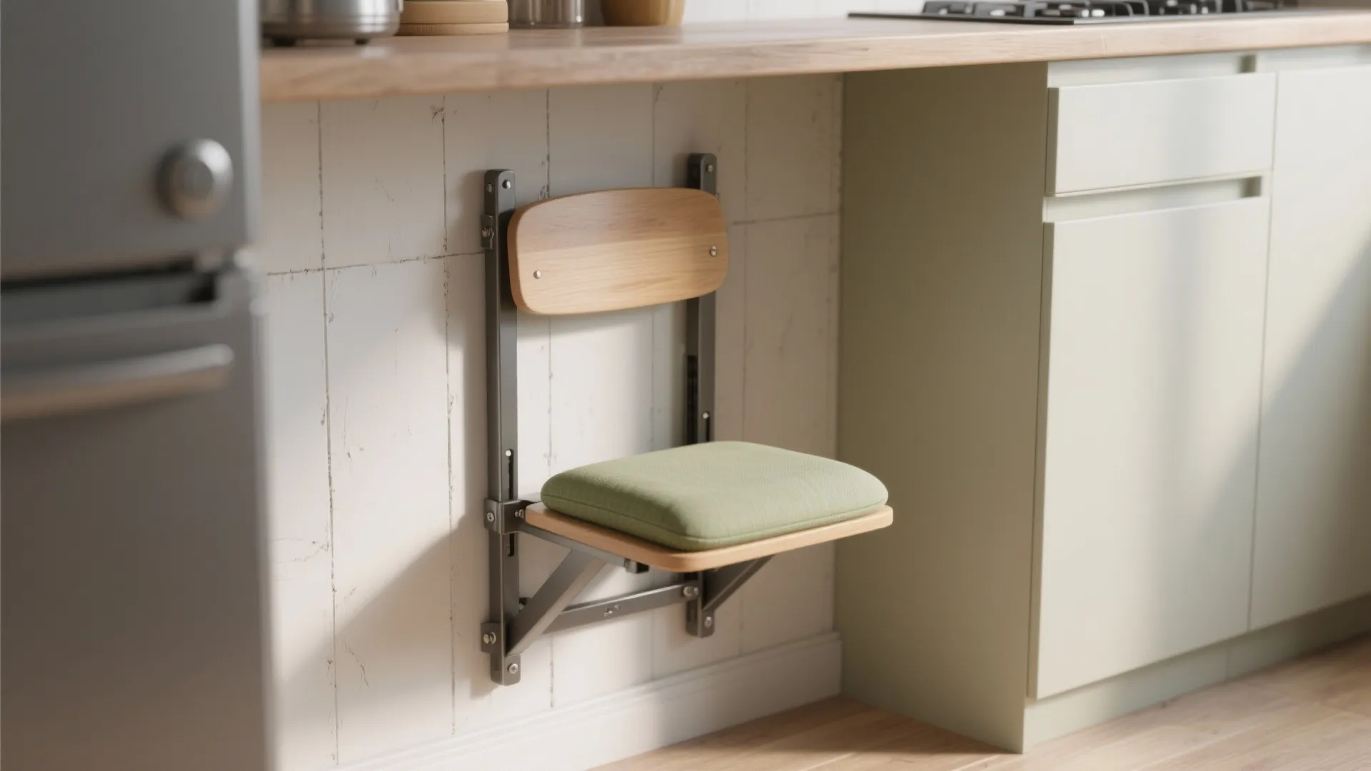 4. Wall-Mounted Foldaway Seat