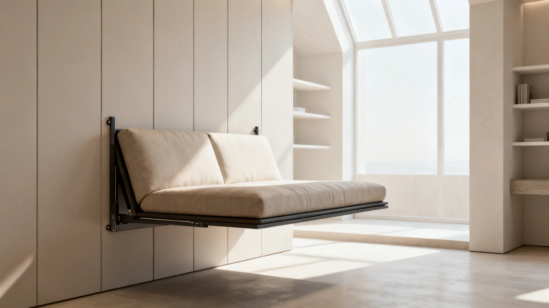 3. Wall-mounted fold-down sofa bed