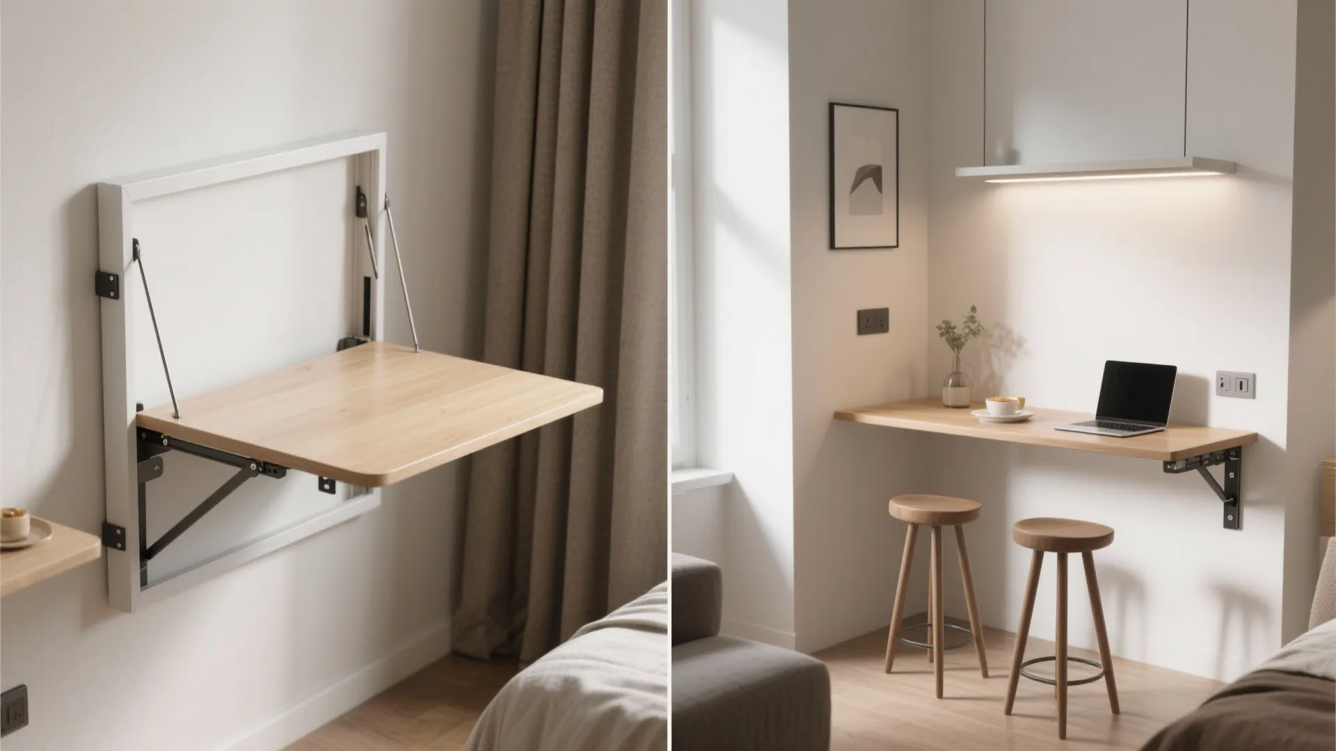 4. Wall-mounted fold-down tables