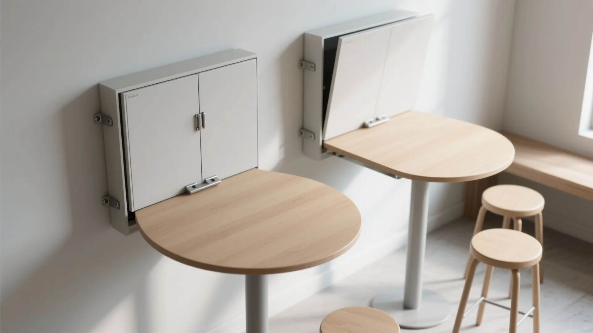 2. Wall-mounted folding round table