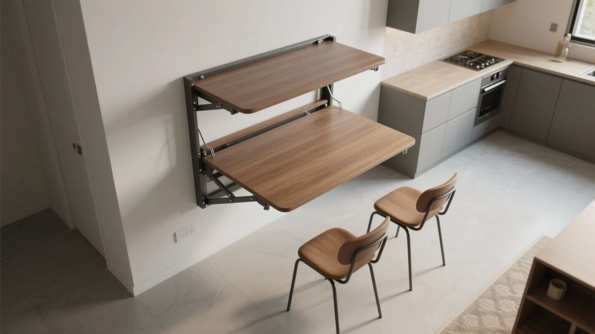 4. Wall-mounted fold-down rectangle