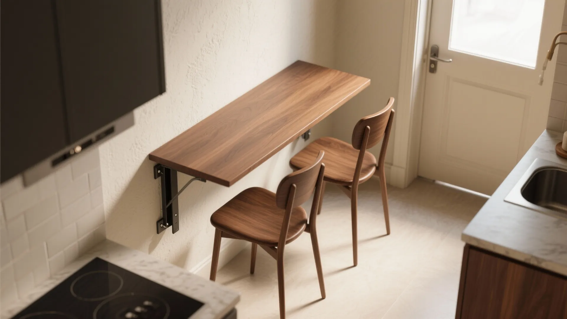 5. Wall-mounted flip table or narrow console converted