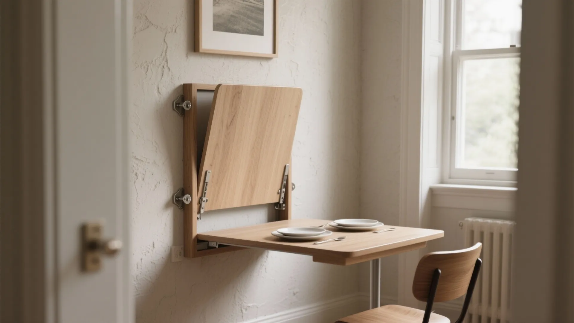 1. Wall-mounted foldaway table
