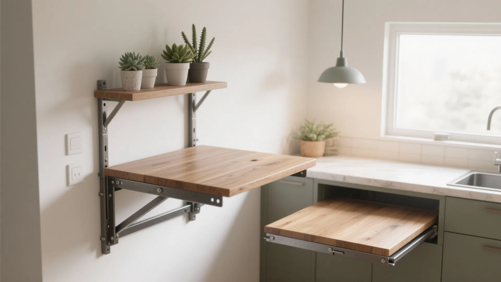 1. Wall-mounted foldaway table