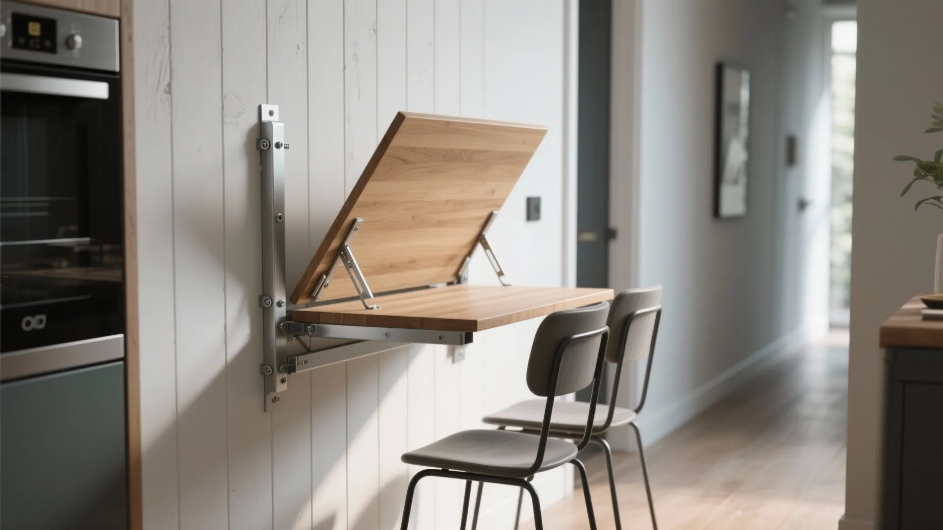 Wall-Mounted Fold-Down Tables with Extensions