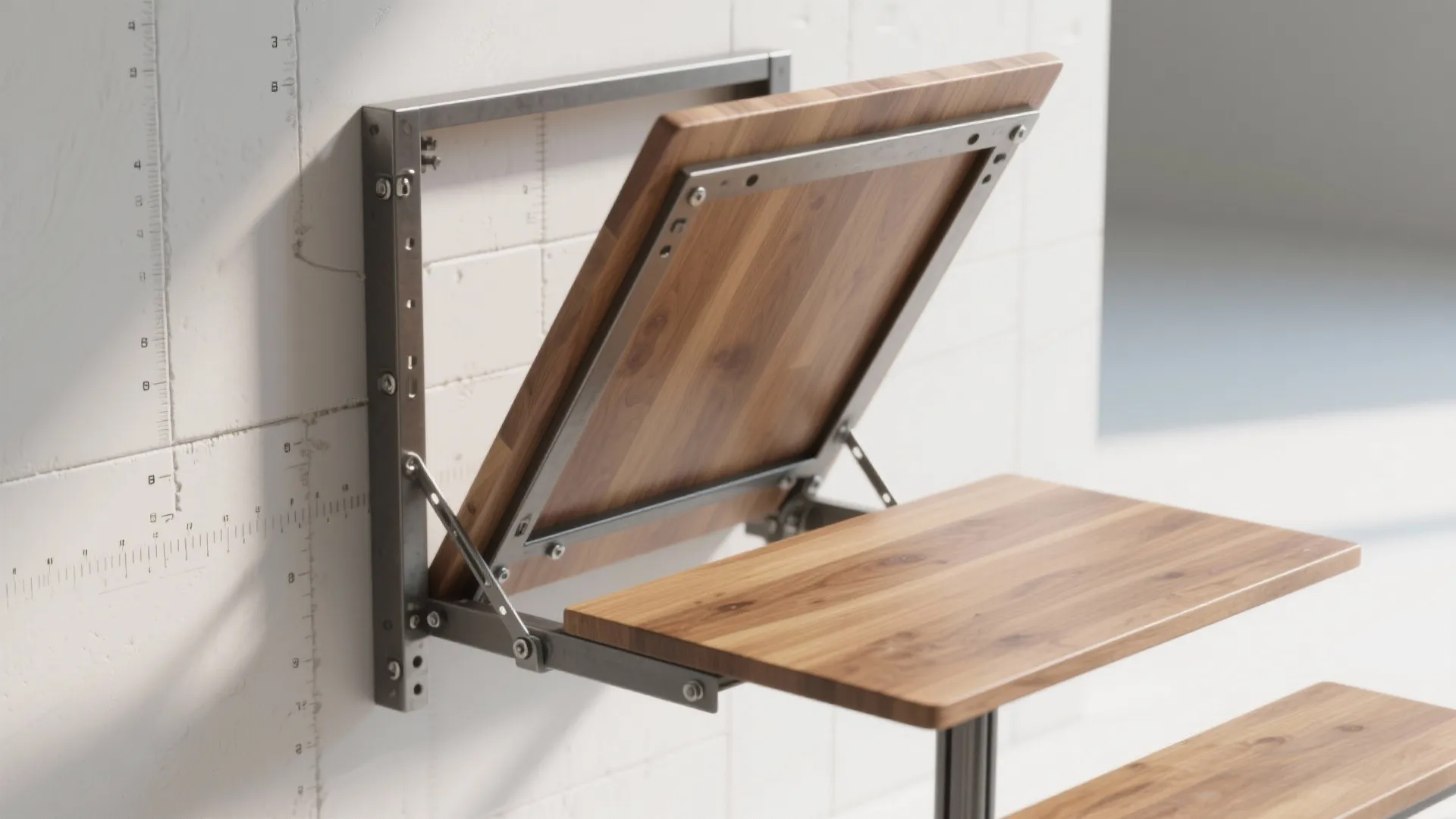 2. Wall-Mounted Folding Table: Minimal footprint, max personality