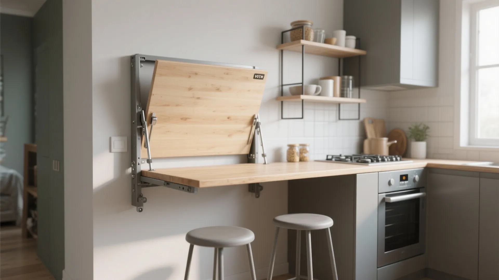 4. Wall-mounted fold-down table