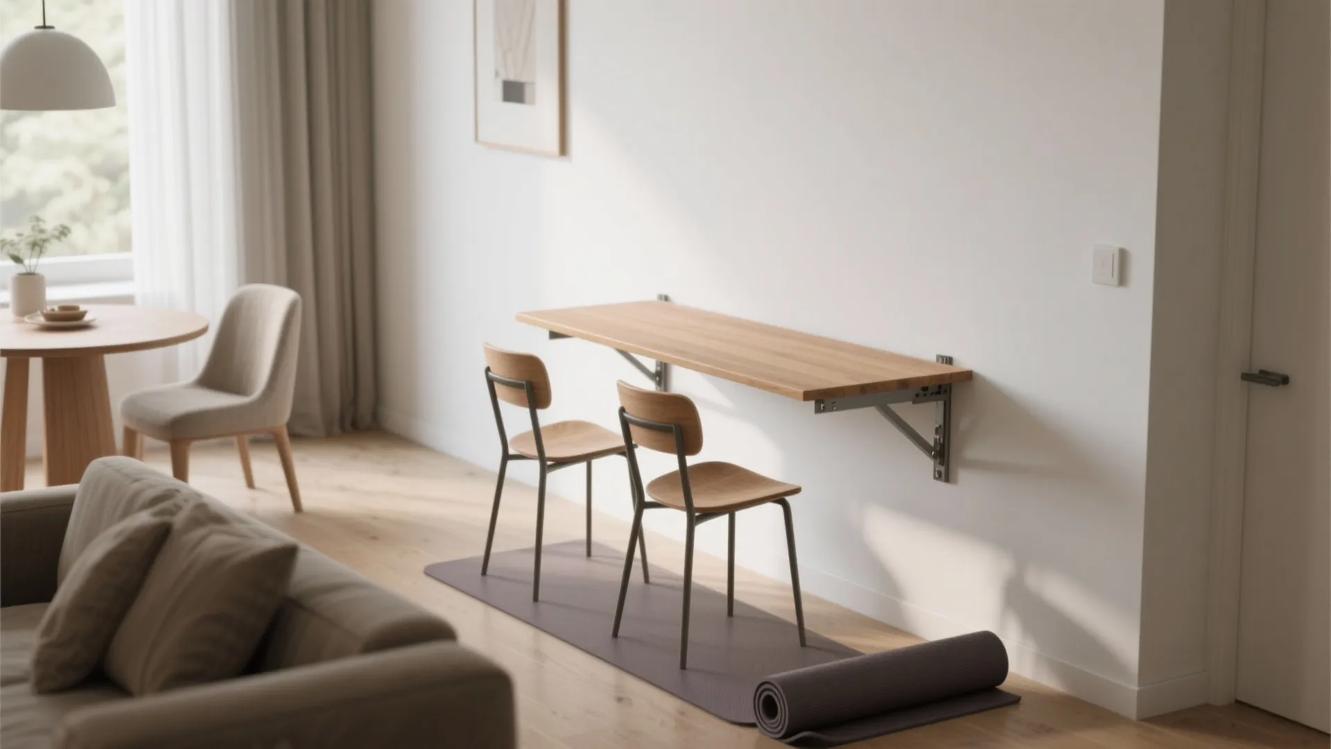 1. Wall-mounted foldaway table