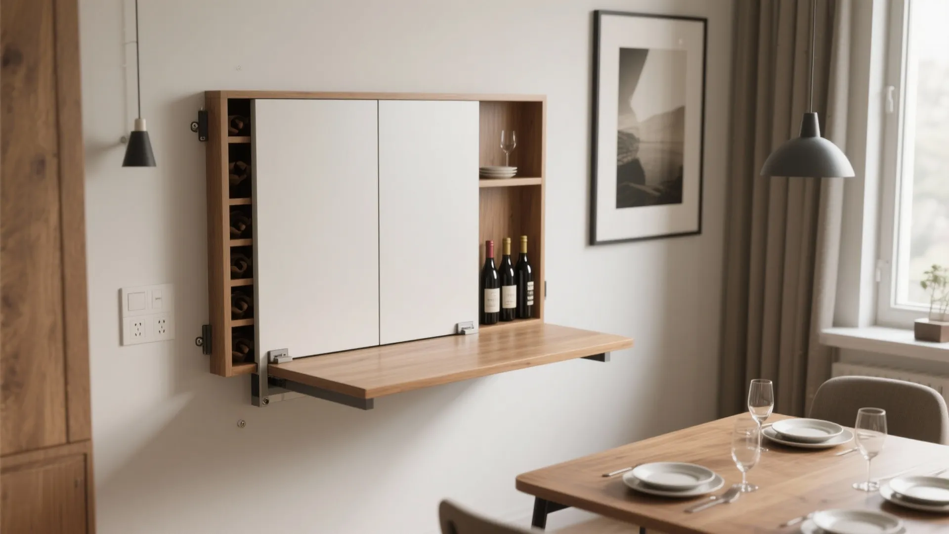 3. Wall-Mounted Foldaway Dining